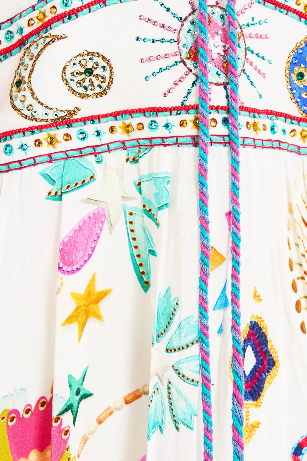 CAMILLA Lace Up Front Short Dress - Living In Colour - Magpie Style