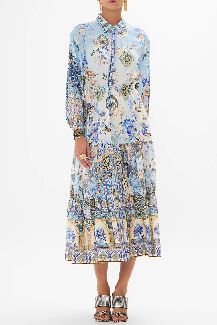 CAMILLA - Tiered Long Shirt Dress - Al Manial Palace Memoirs - Magpie Style