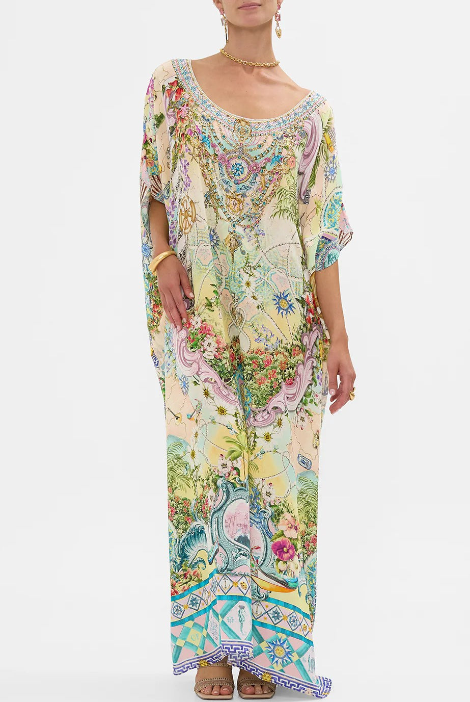 CAMILLA Round Neck Kaftan - Just Coasting - Magpie Style