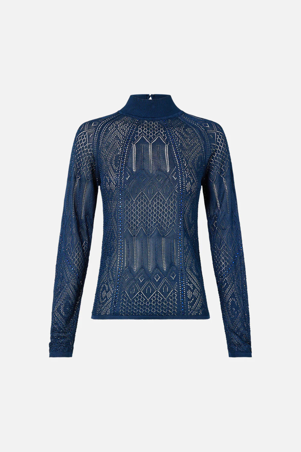 CAMILLA Panelled Pointelle Knit Top - Ornate On A Plate - Magpie Style