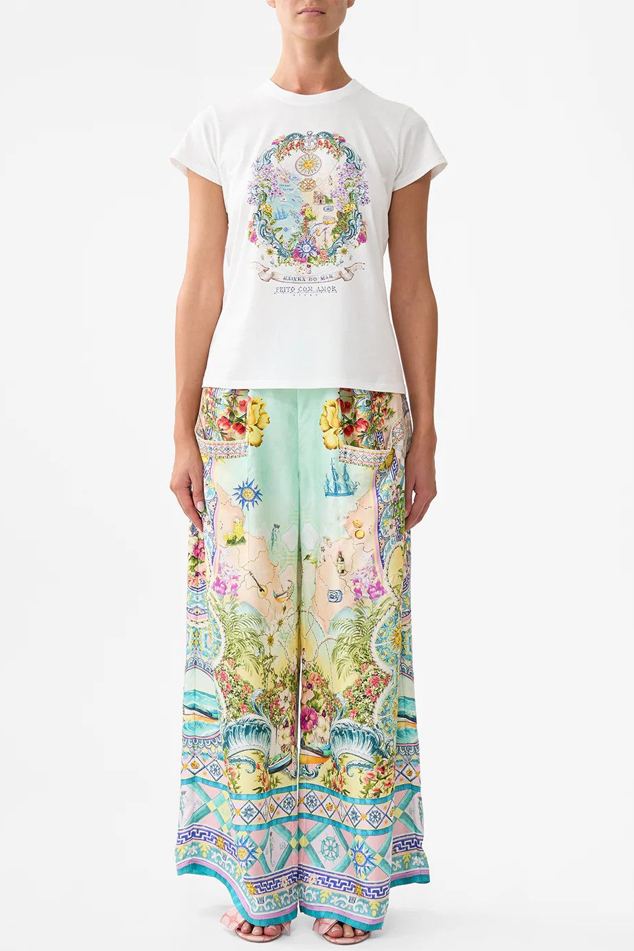 CAMILLA Slim fit Round Neck T-Shirt - Just Coasting - Magpie Style