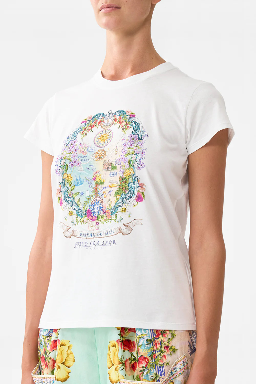 CAMILLA Slim fit Round Neck T-Shirt - Just Coasting - Magpie Style