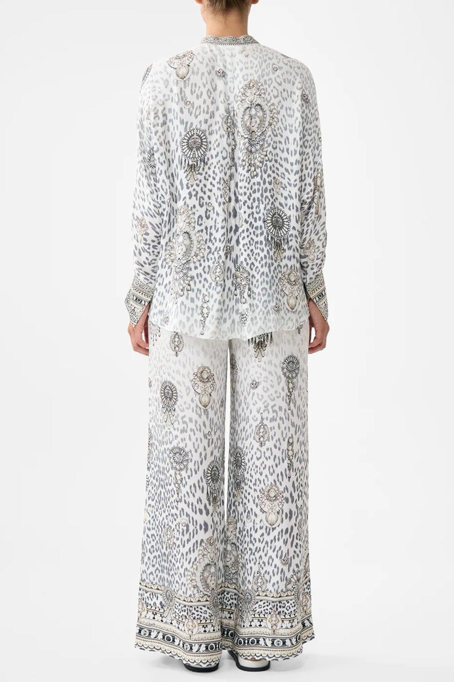 CAMILLA Relaxed Placket Detail Shirt - Marble Heaven - Magpie Style
