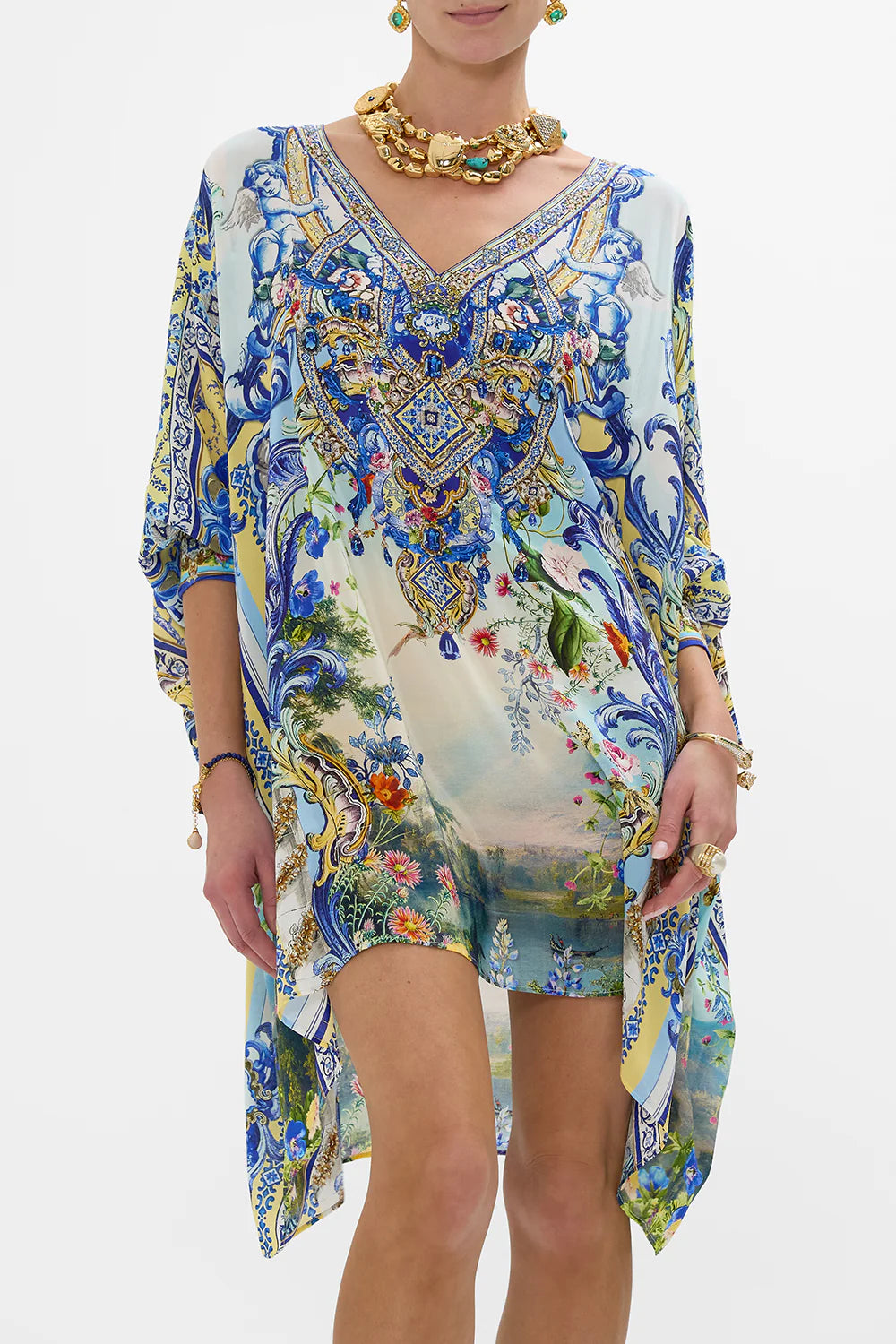 CAMILLA Short Kaftan with Cuff - Wall to Wall Wonders - Magpie Style