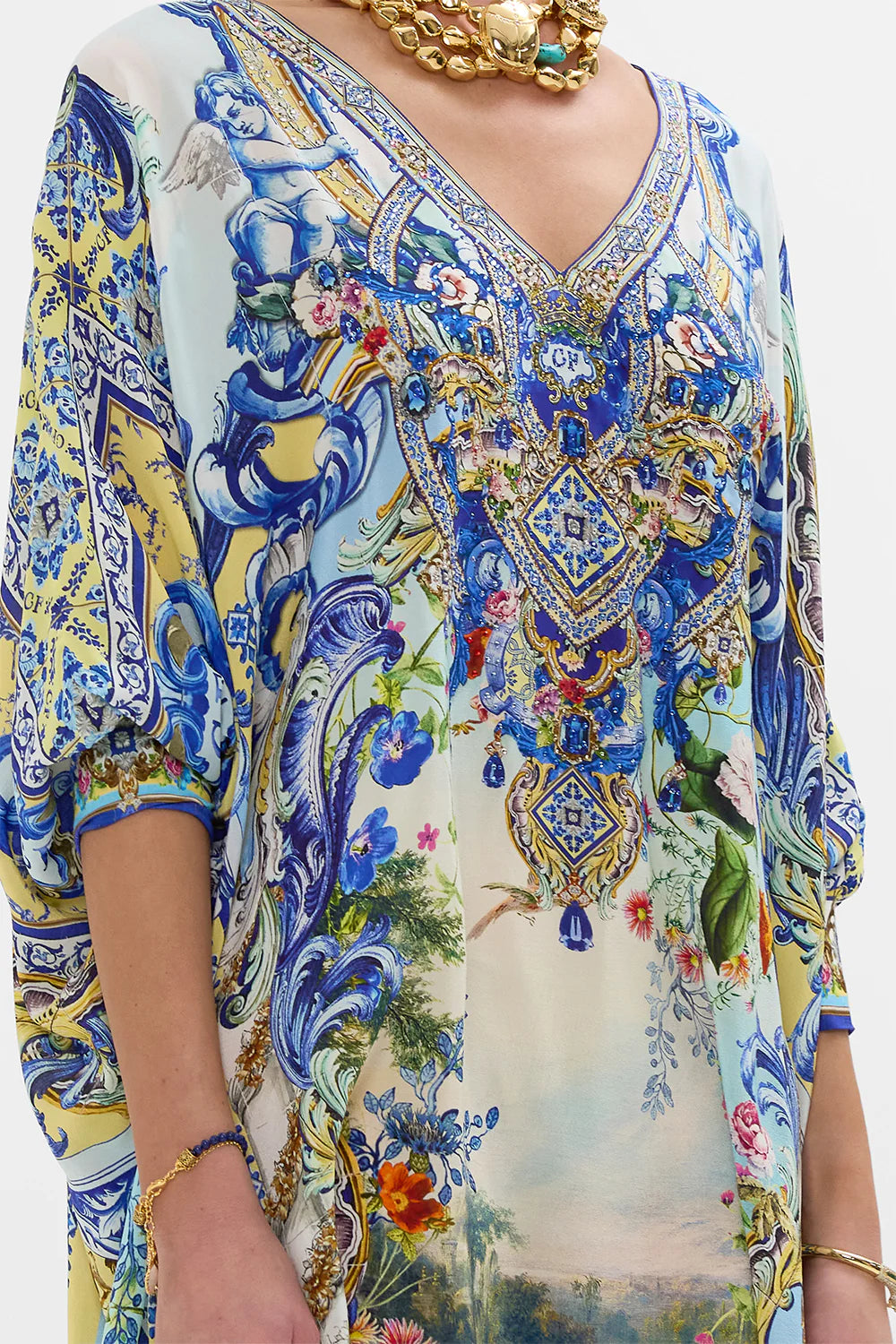 CAMILLA Short Kaftan with Cuff - Wall to Wall Wonders - Magpie Style