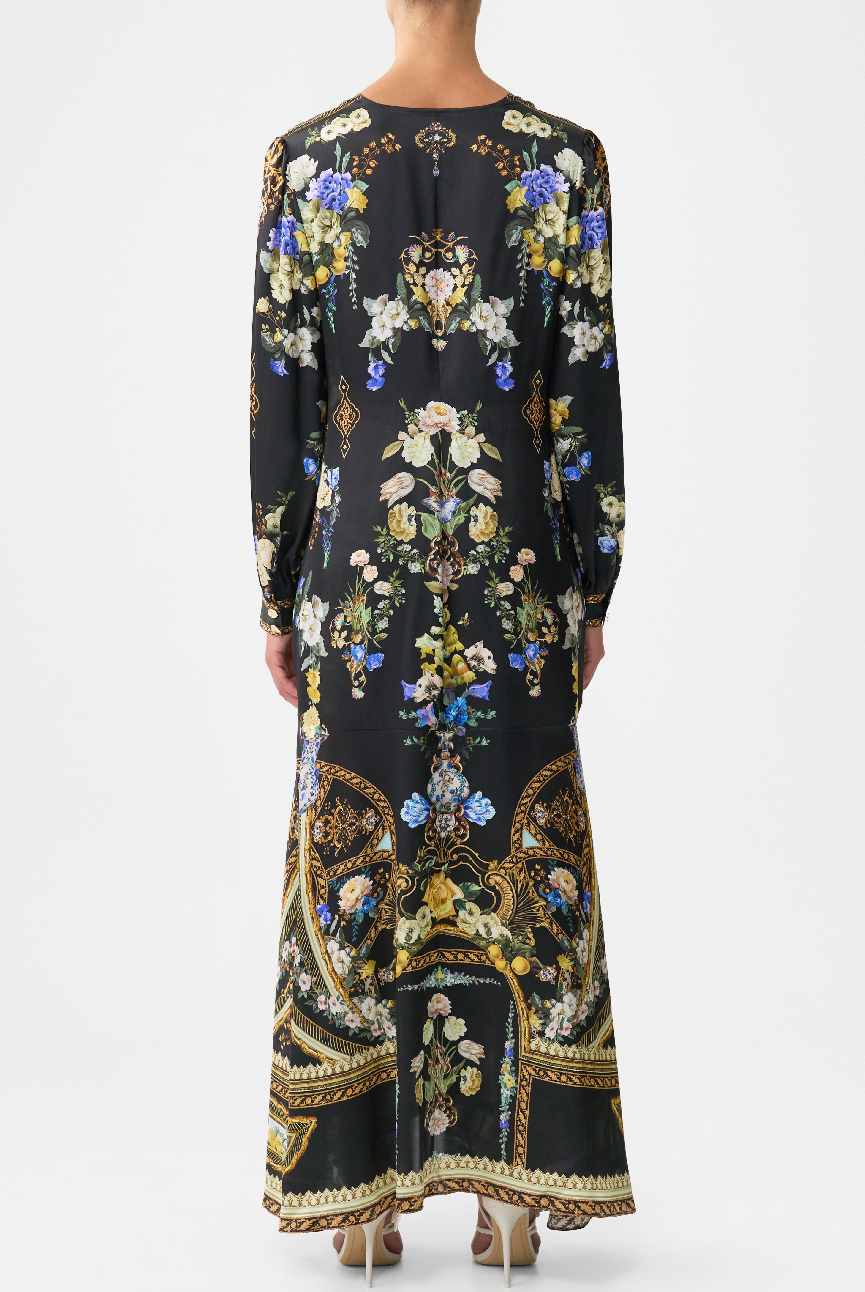 CAMILLA Tie Waist Long Sleeve Dress - Ottoman Elegance - Magpie Style