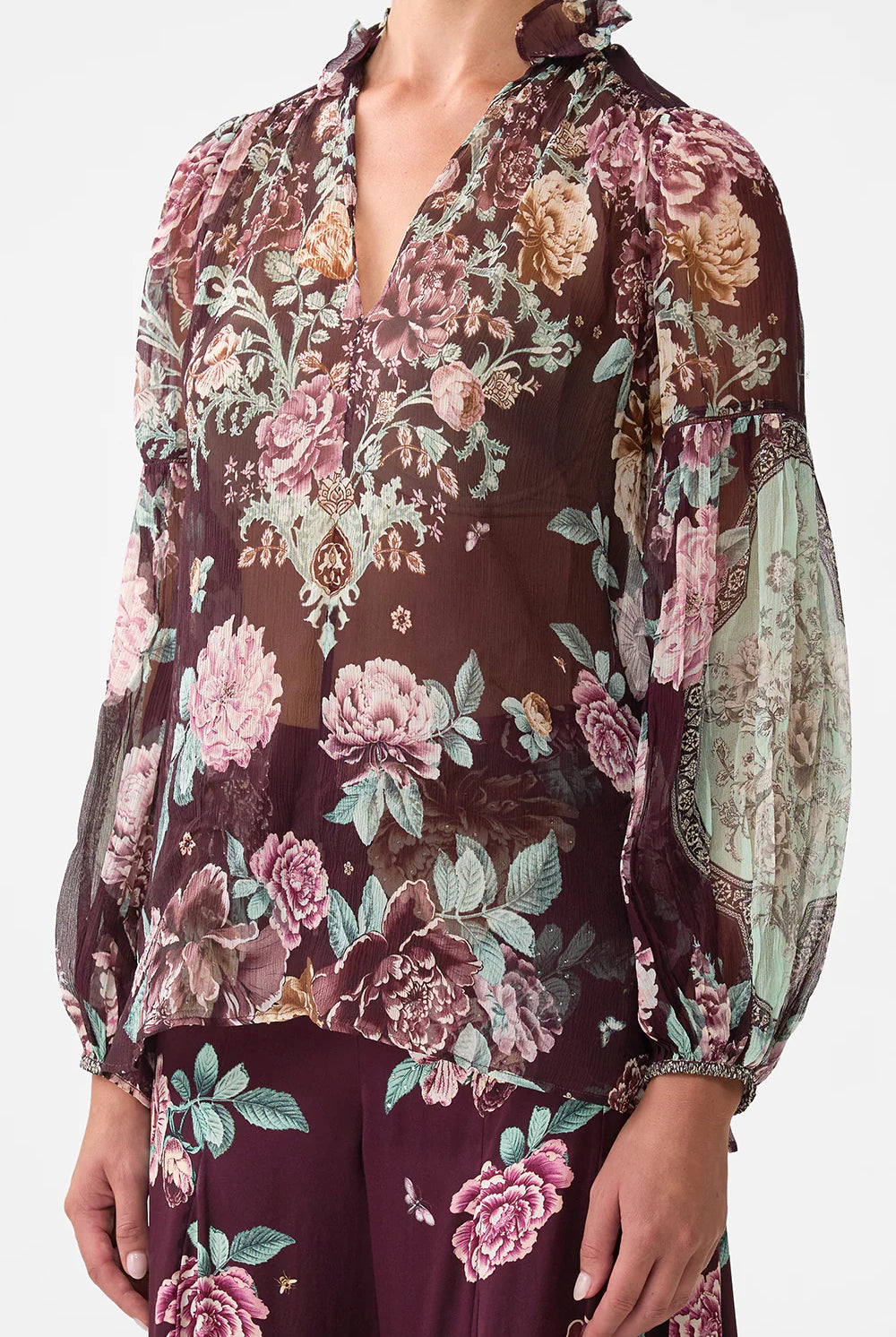 CAMILLA Frill Collared Blouse - If These Tiles Could Talk - Magpie Style