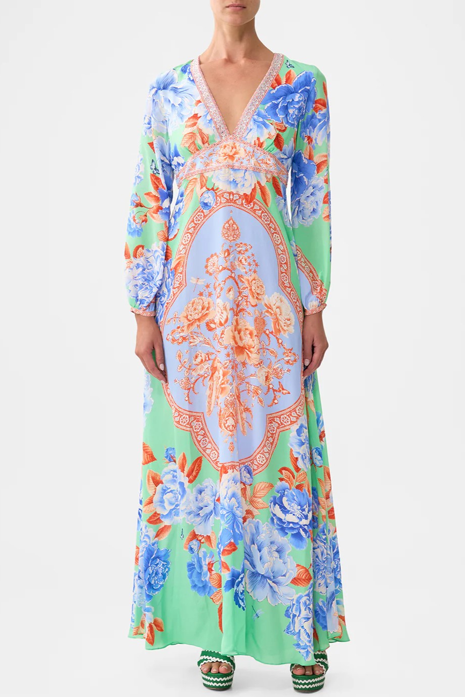 CAMILLA Printed Lantern Sleeve Dress - Topkapi Pop - Magpie Style