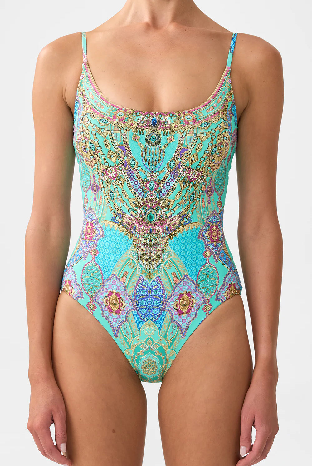 CAMILLA Scoop Neck One Piece with Scoop Back - The Concubines Corridor - Magpie Style