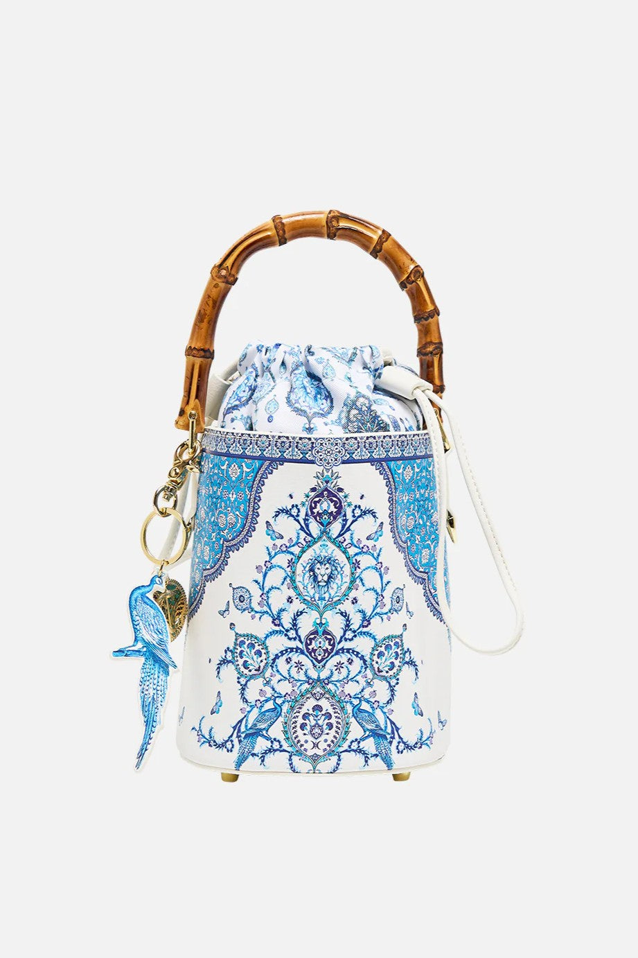 CAMILLA Drawstring Bucket Bag with Keyring - Isnik Lullaby - Magpie Style