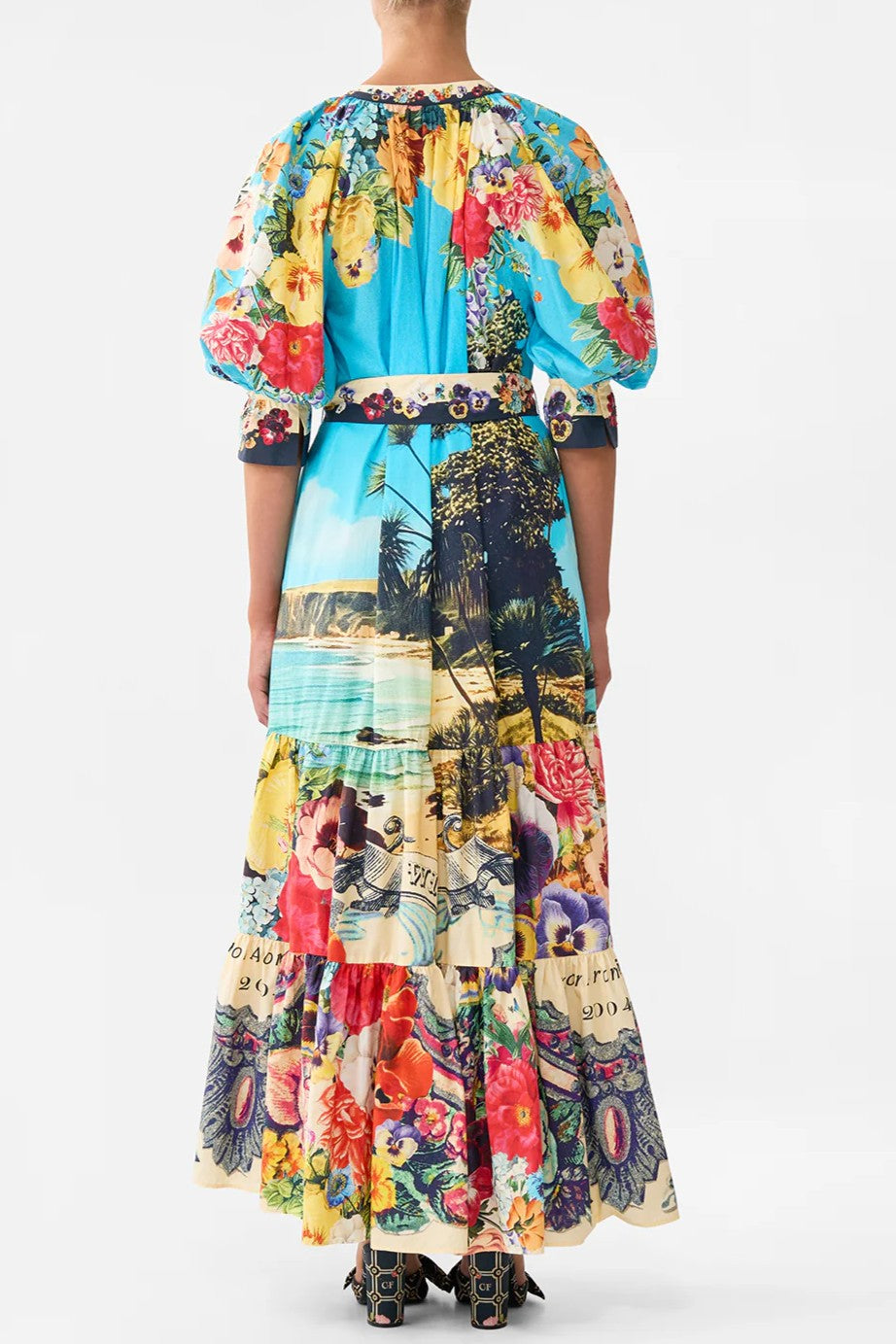 CAMILLA Tiered Shirt Dress with Short Sleeve - Bathing Bombshell - Magpie Style