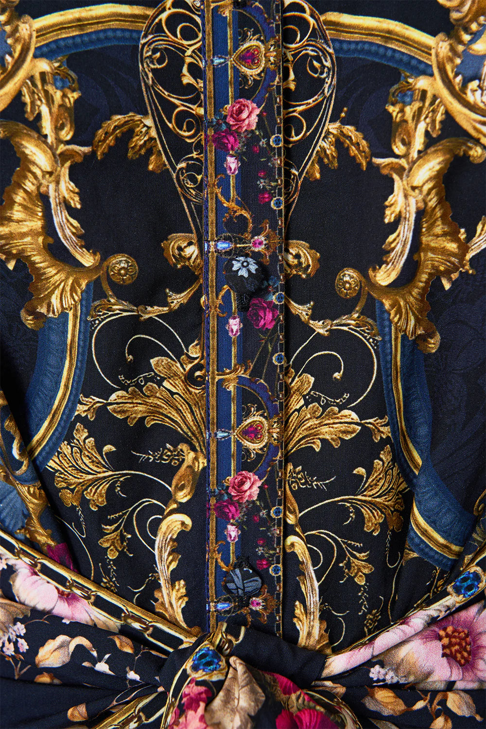 CAMILLA Waist Tie Shirt Dress with Bubble Sleeve - Ornate On A Plate - Magpie Style