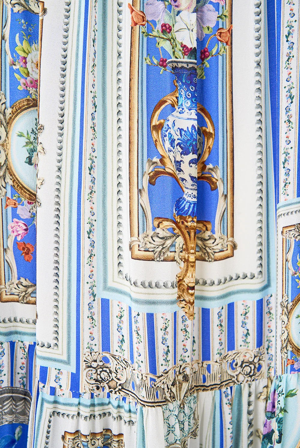 CAMILLA Long Tiered Dress with Bow Ties - Ottoman Opulence - Magpie Style