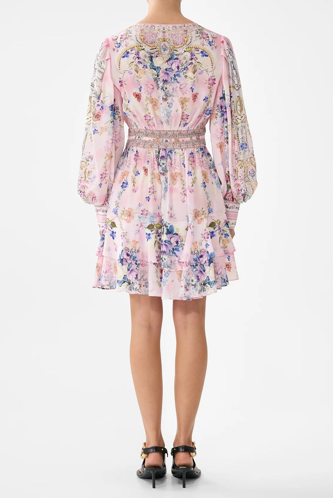 CAMILLA Button Front Frill Dress - Palatial Pastels - Magpie Style