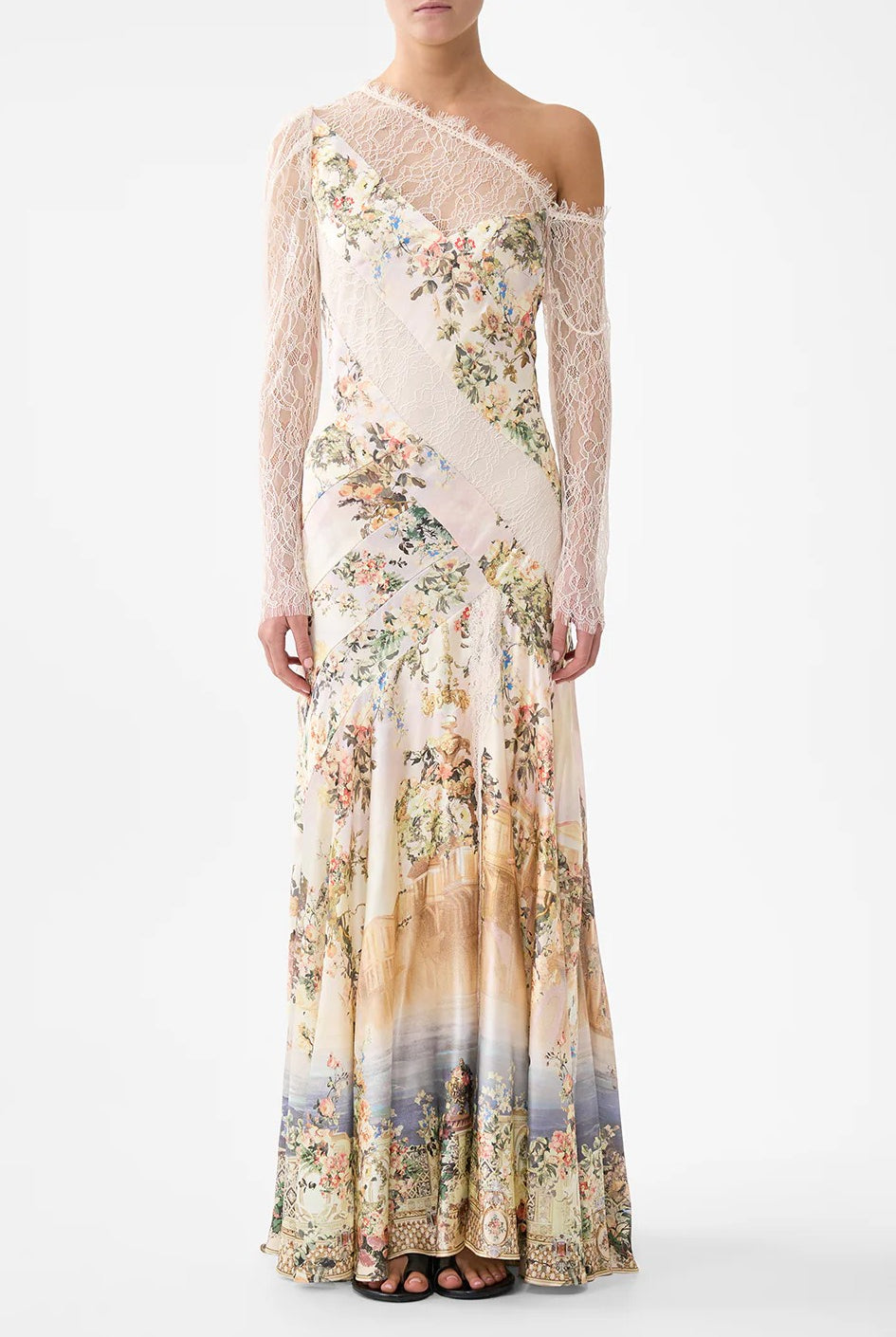 CAMILLA Lace Splice One Shoulder Dress - Twilight In Istanbul - Magpie Style