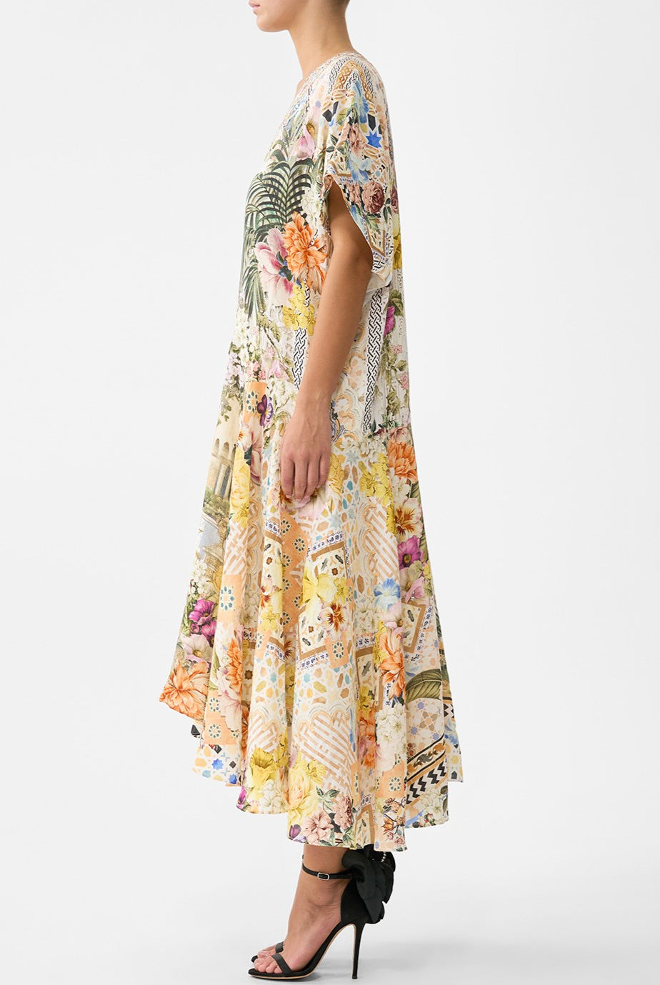 CAMILLA V Neck Kaftan with Drop Waist - The Architects of Alcazar - Magpie Style
