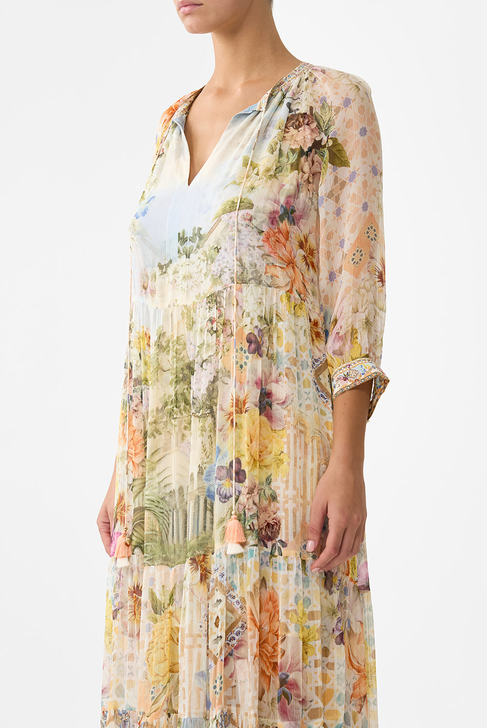 CAMILLA Long Gathered Panel Dress - The Architects of Alcazar - Magpie Style