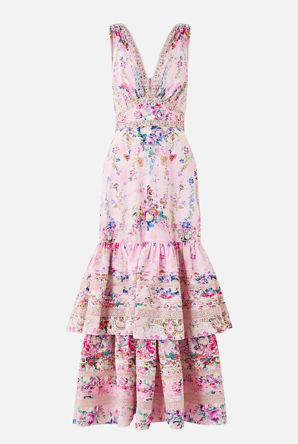 CAMILLA Two Tiered Gathered Ruffle Dress - Palatial Pastels - Magpie Style