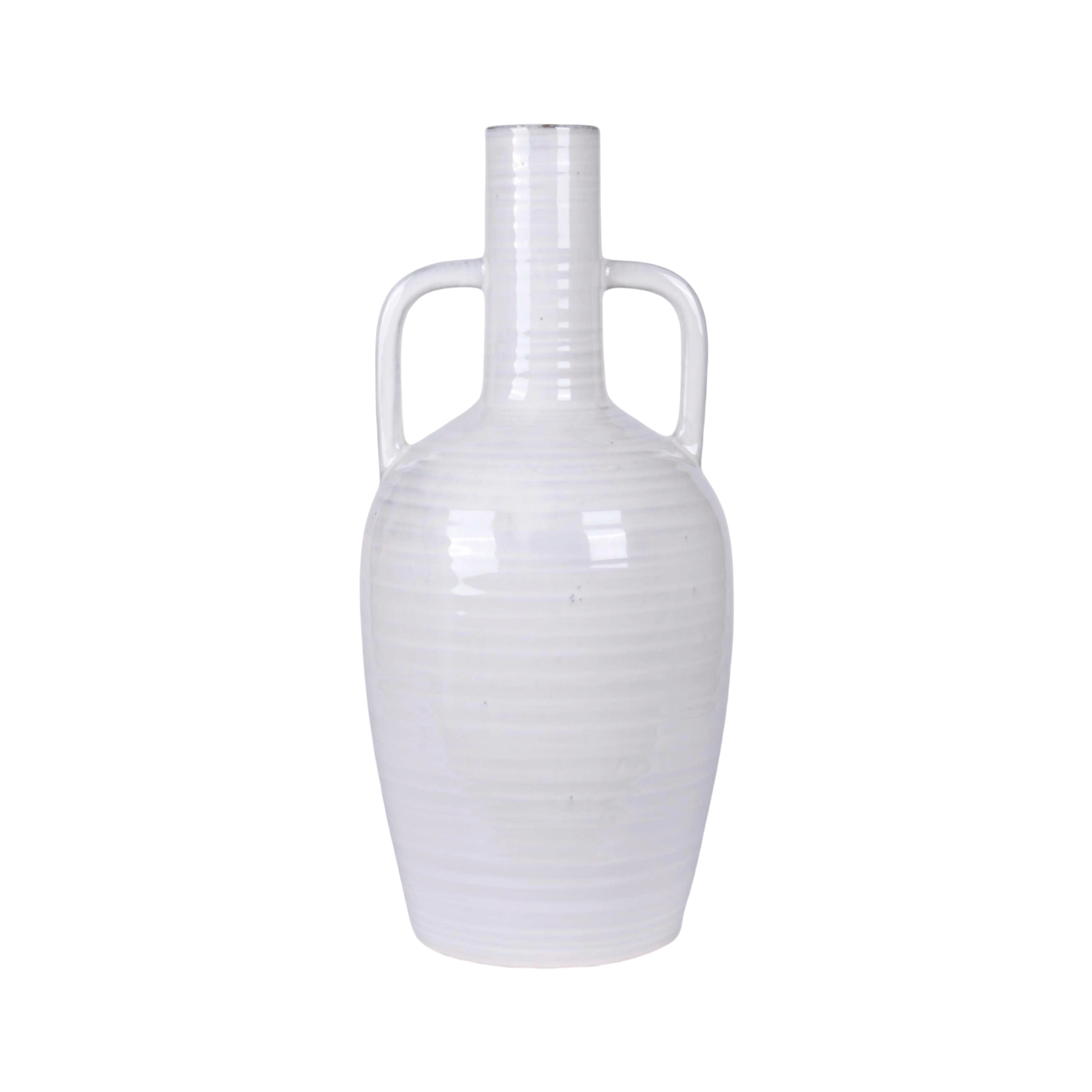 Roxy White Double Handle Vase - Magpie Style
