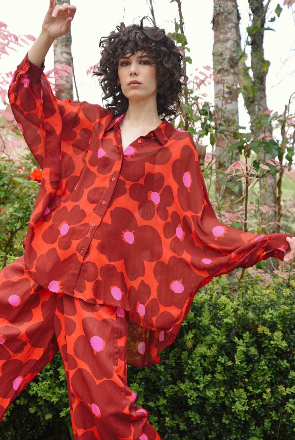 CURATE Behind Her Back Shirt - Pink/Red - Magpie Style