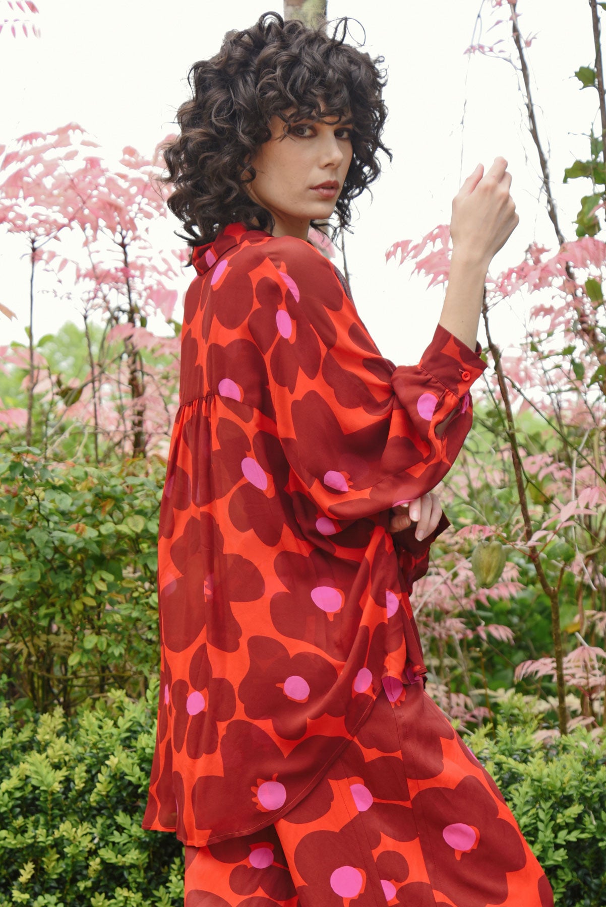 CURATE Behind Her Back Shirt - Pink/Red - Magpie Style