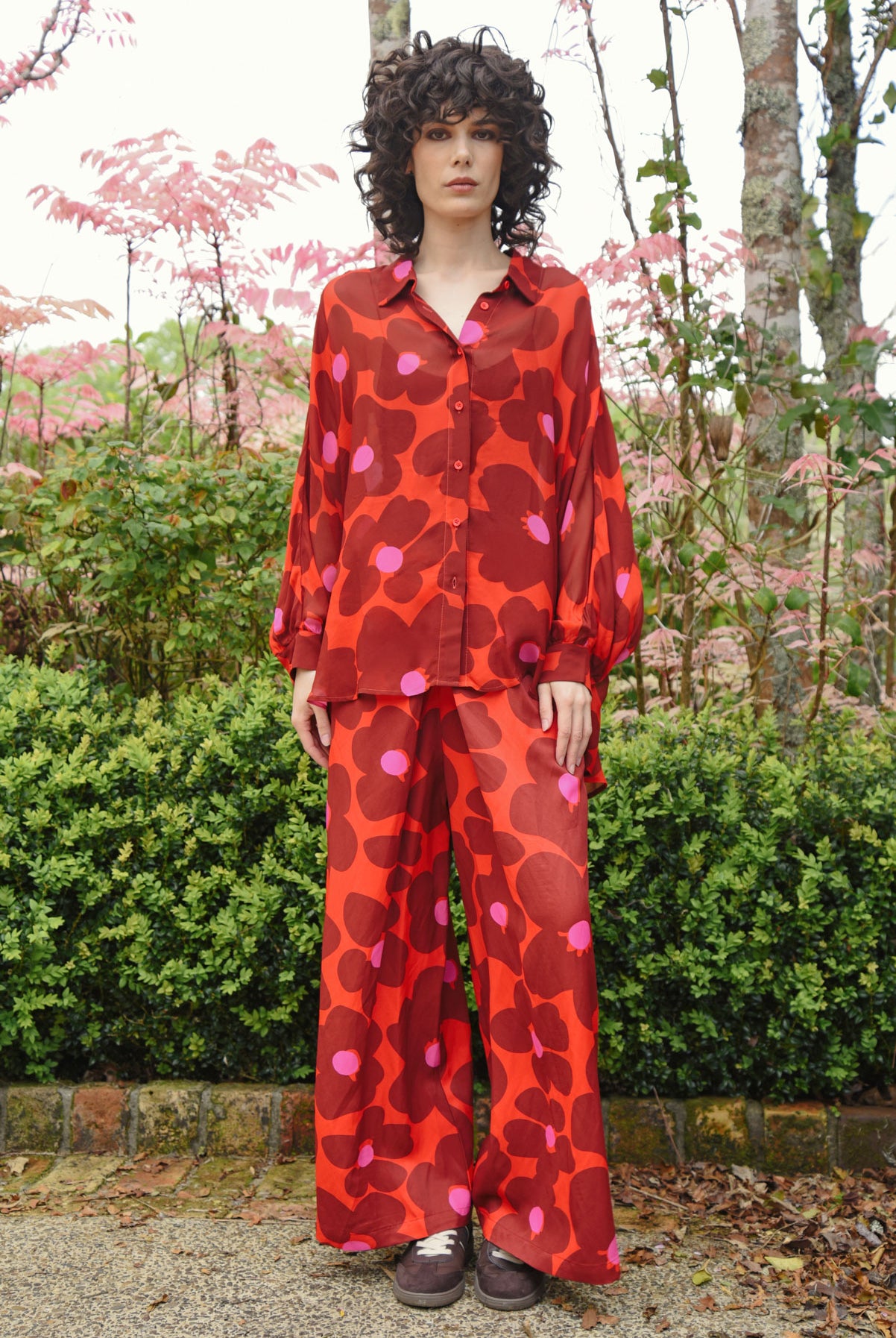 CURATE Behind Her Back Shirt - Pink/Red - Magpie Style