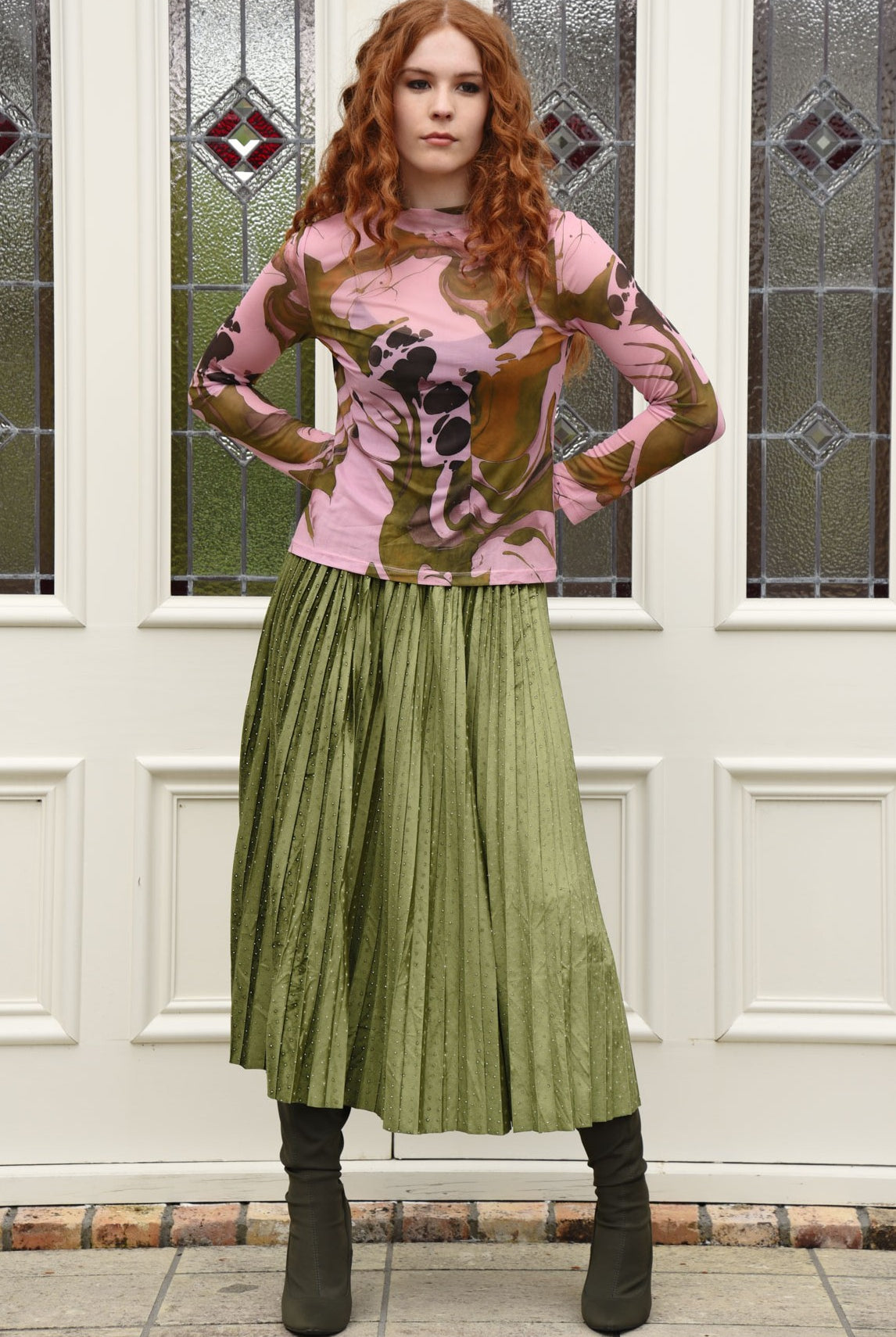 CURATE Don’t Get Meshy Top - Pink/Green - Magpie Style