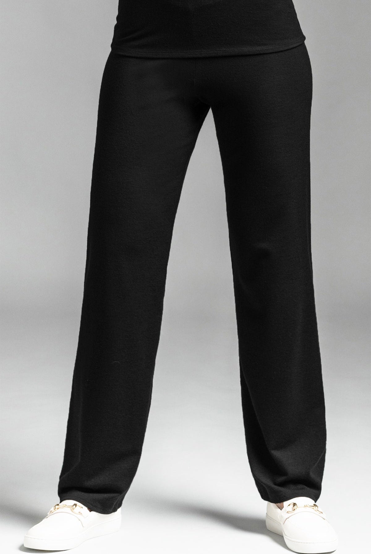 PAULA RYAN Straight Leg Lounge Pant - Merino Black - Paula Ryan