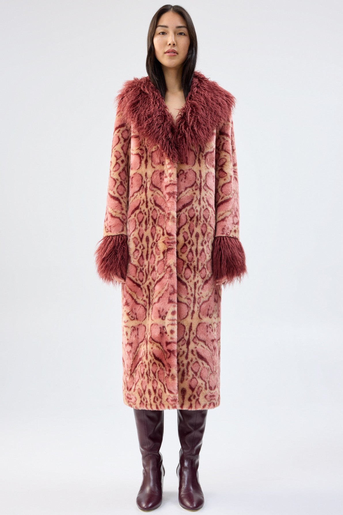 UNREAL FUR Cuvee Rose Coat - Rouge - Magpie Style