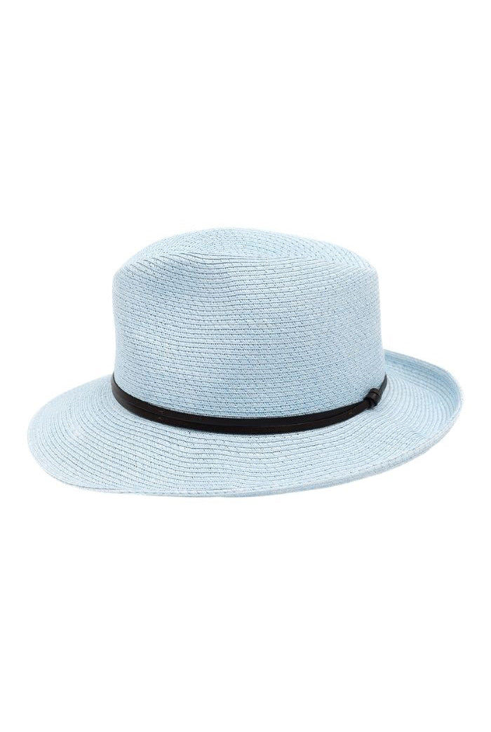 TRAVAUX EN COURS - Borsalino hat leather strap Ciel - Paula Ryan