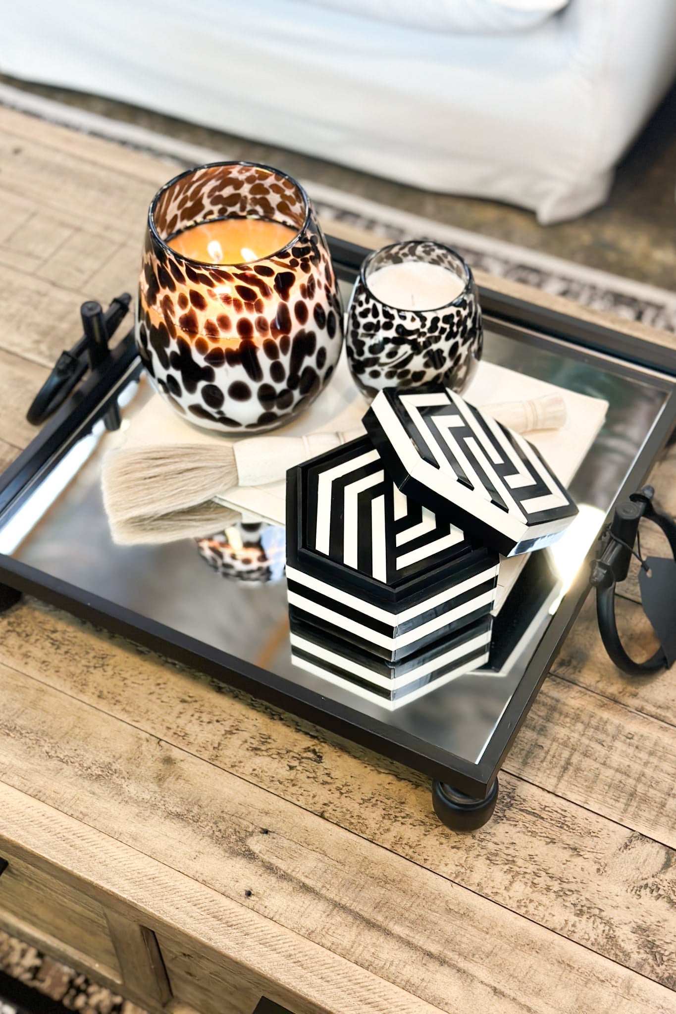 MAGPIE HOME Hexagon Inlay Box + Coasters - Black - Paula Ryan