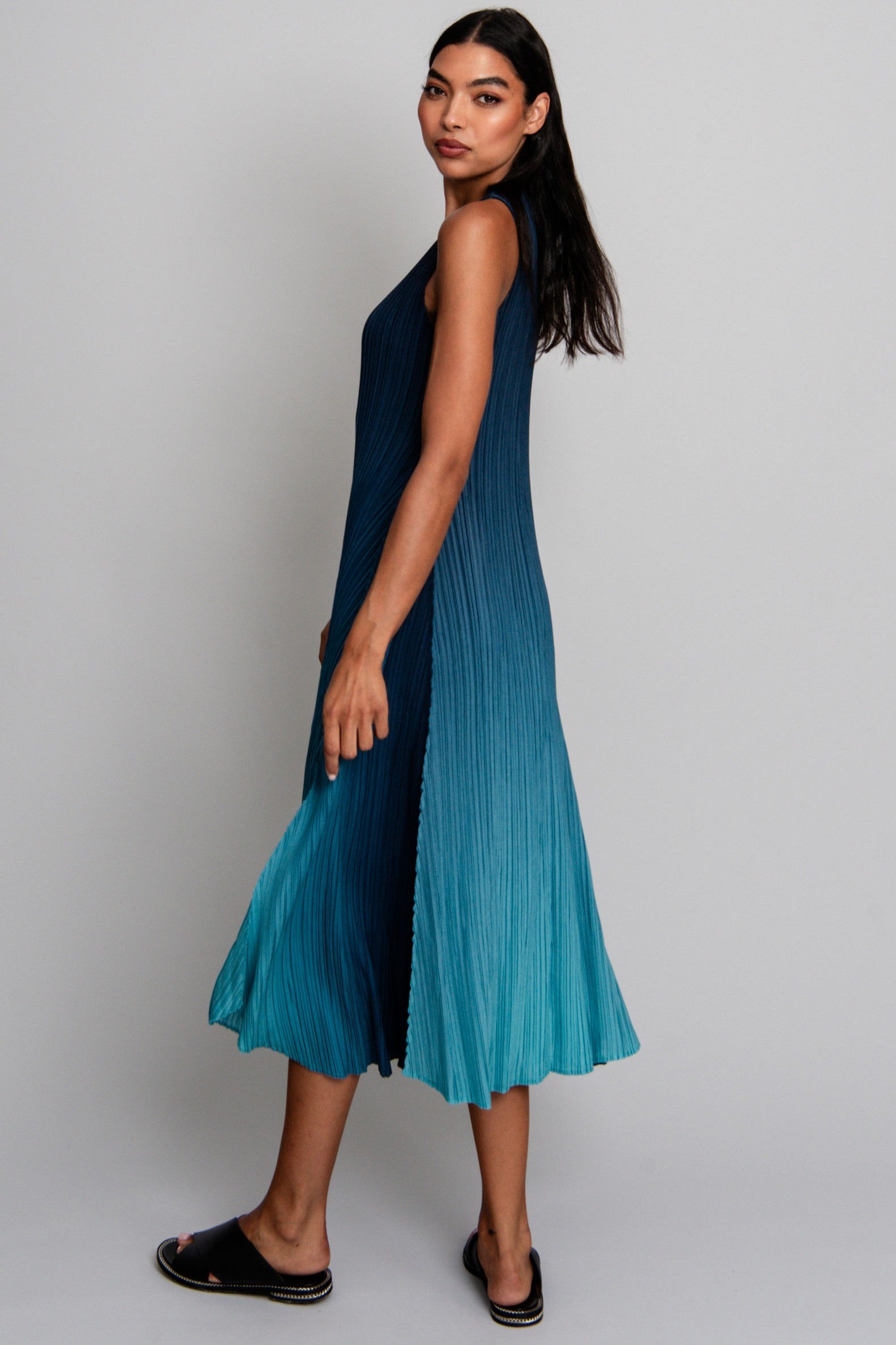 ALQUEMA Long Estrella Dress - Twilight Blue to Peacock - Magpie Style