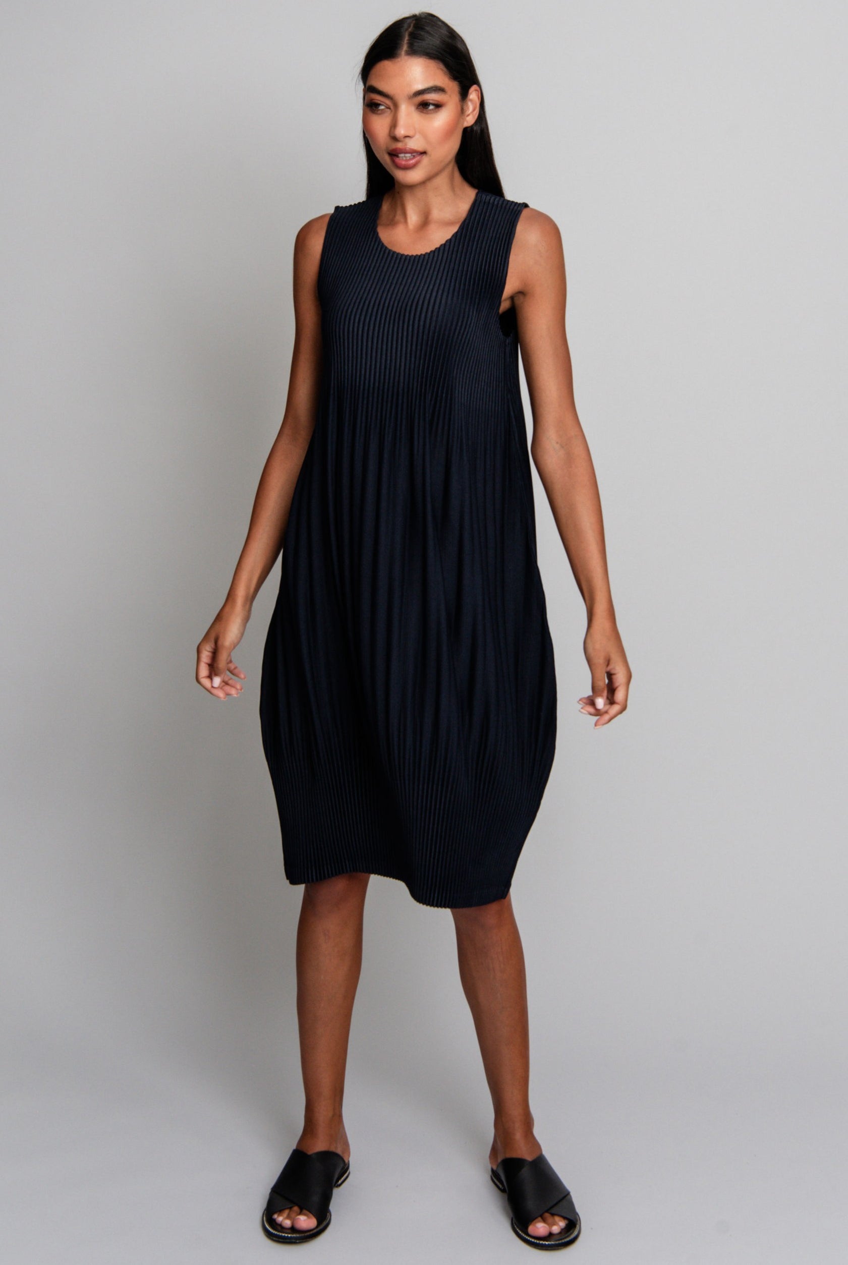 ALQUEMA Plisse Baby Doll Dress - Indigo - Magpie Style