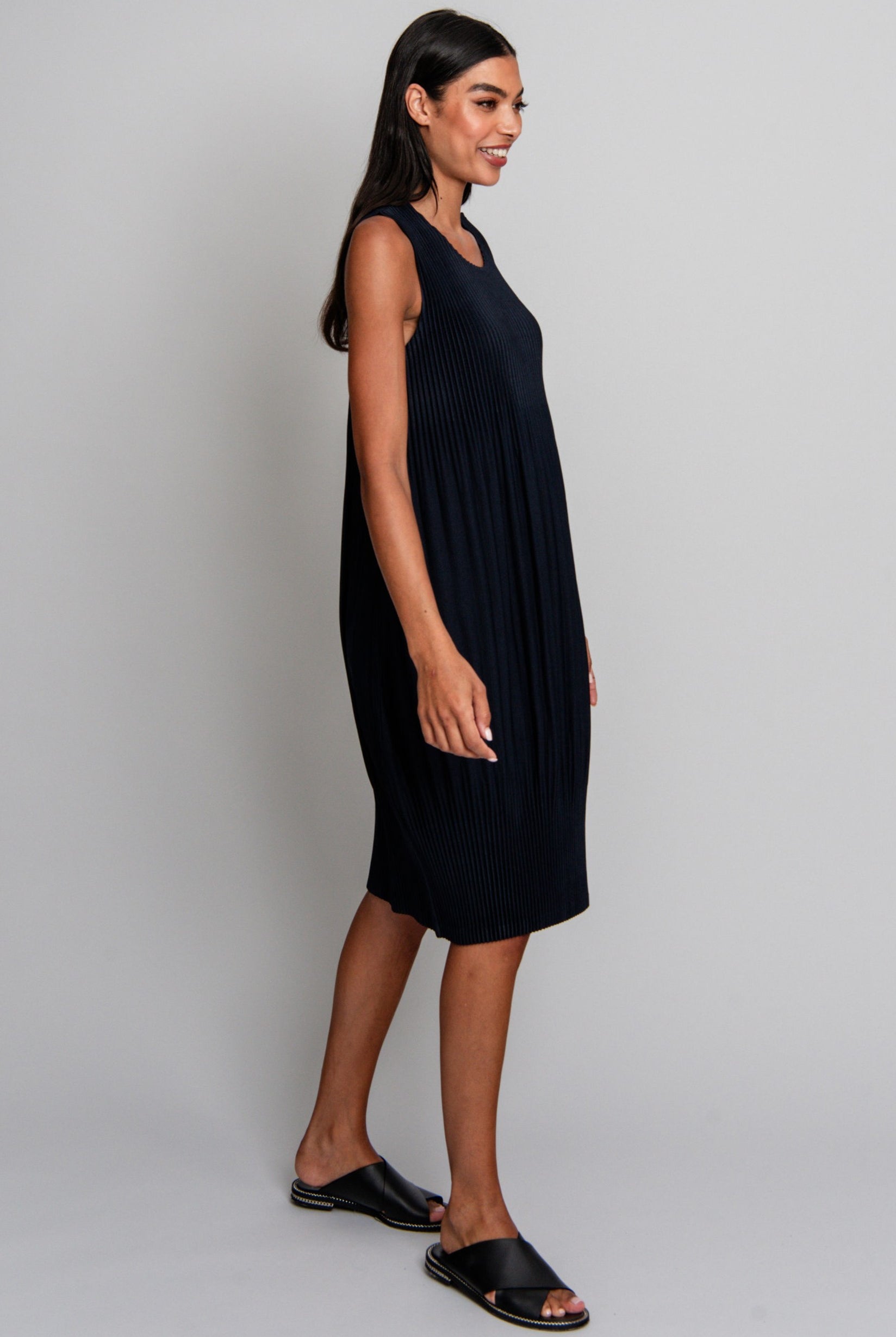 ALQUEMA Plisse Baby Doll Dress - Indigo - Magpie Style