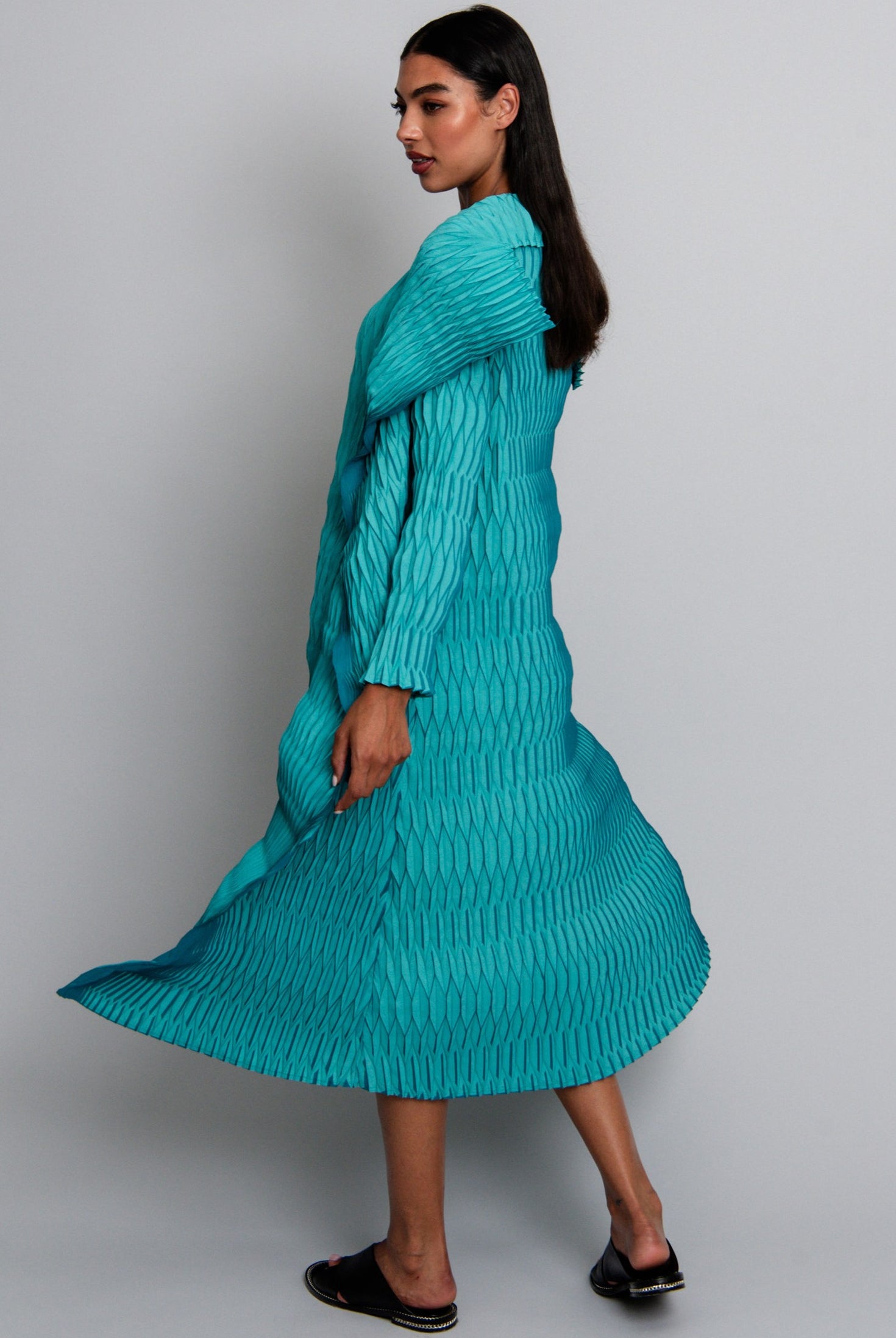 ALQUEMA Lantern Coat - Aqua Teal - Magpie Style