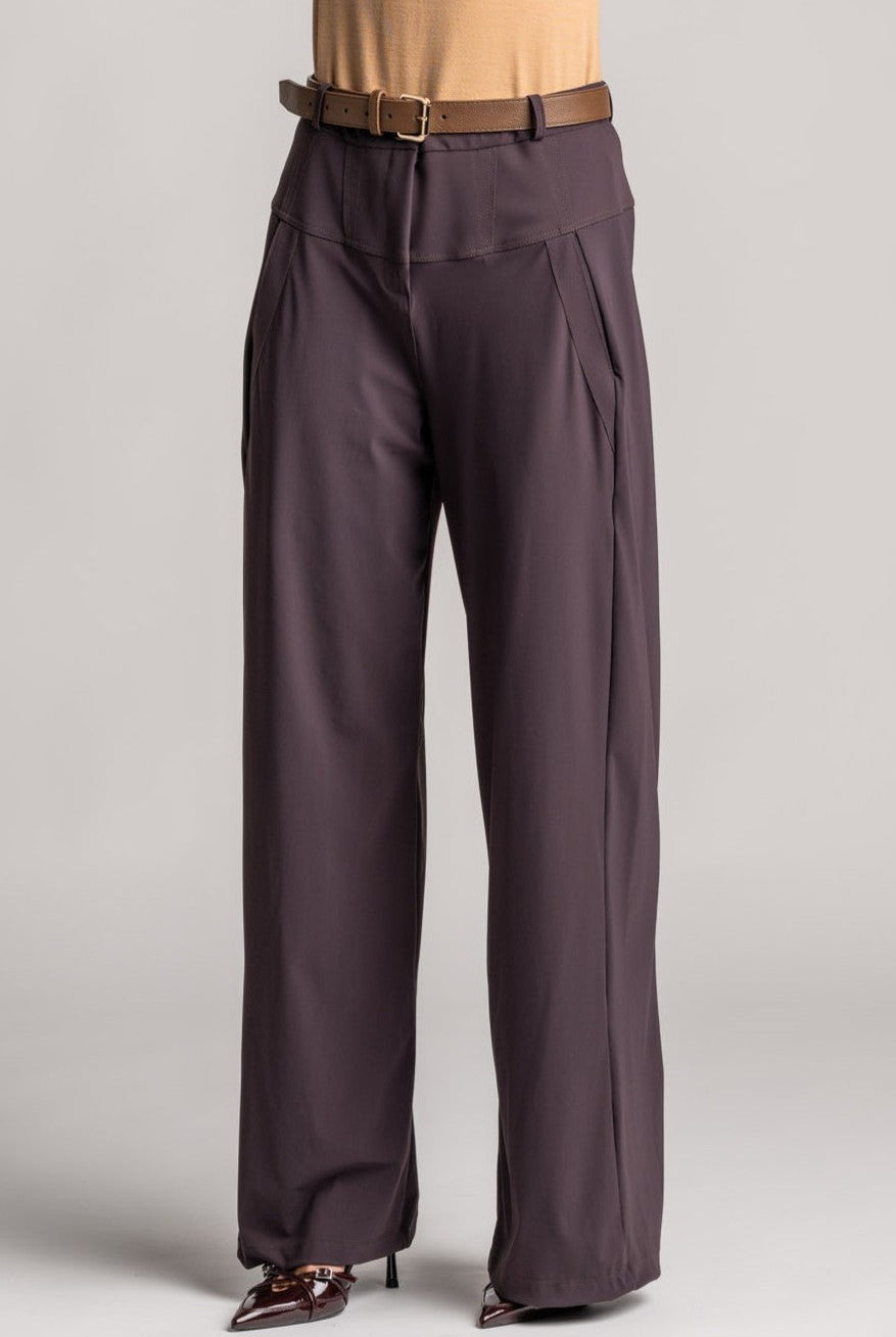 PAULA RYAN Wide Leg Pant - Cocoa Plum - Paula Ryan