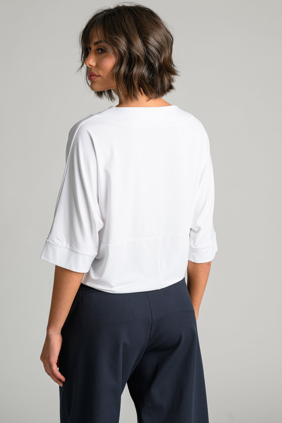 PAULA RYAN V Neck Cloud Top - White EcoVero - Paula Ryan