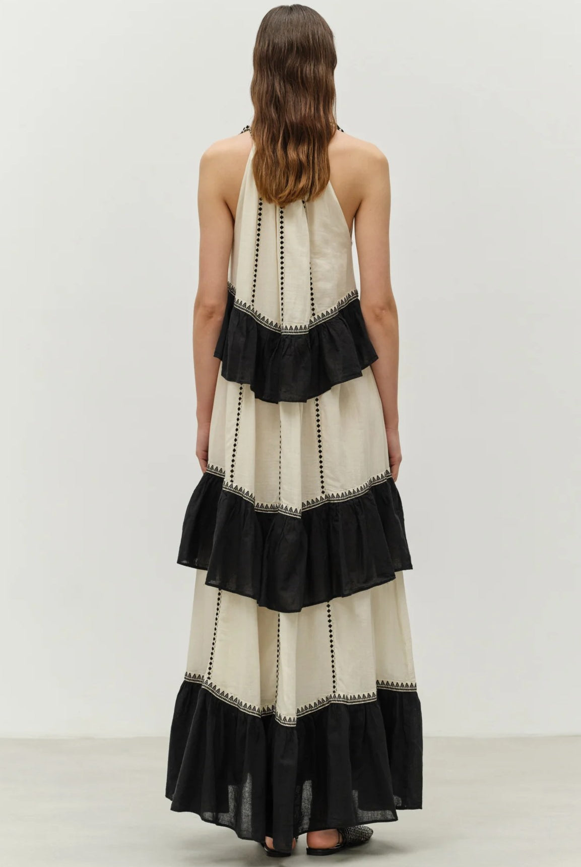 DEVOTION TWINS Kleio Long Dress - Black/Off White - Magpie Style