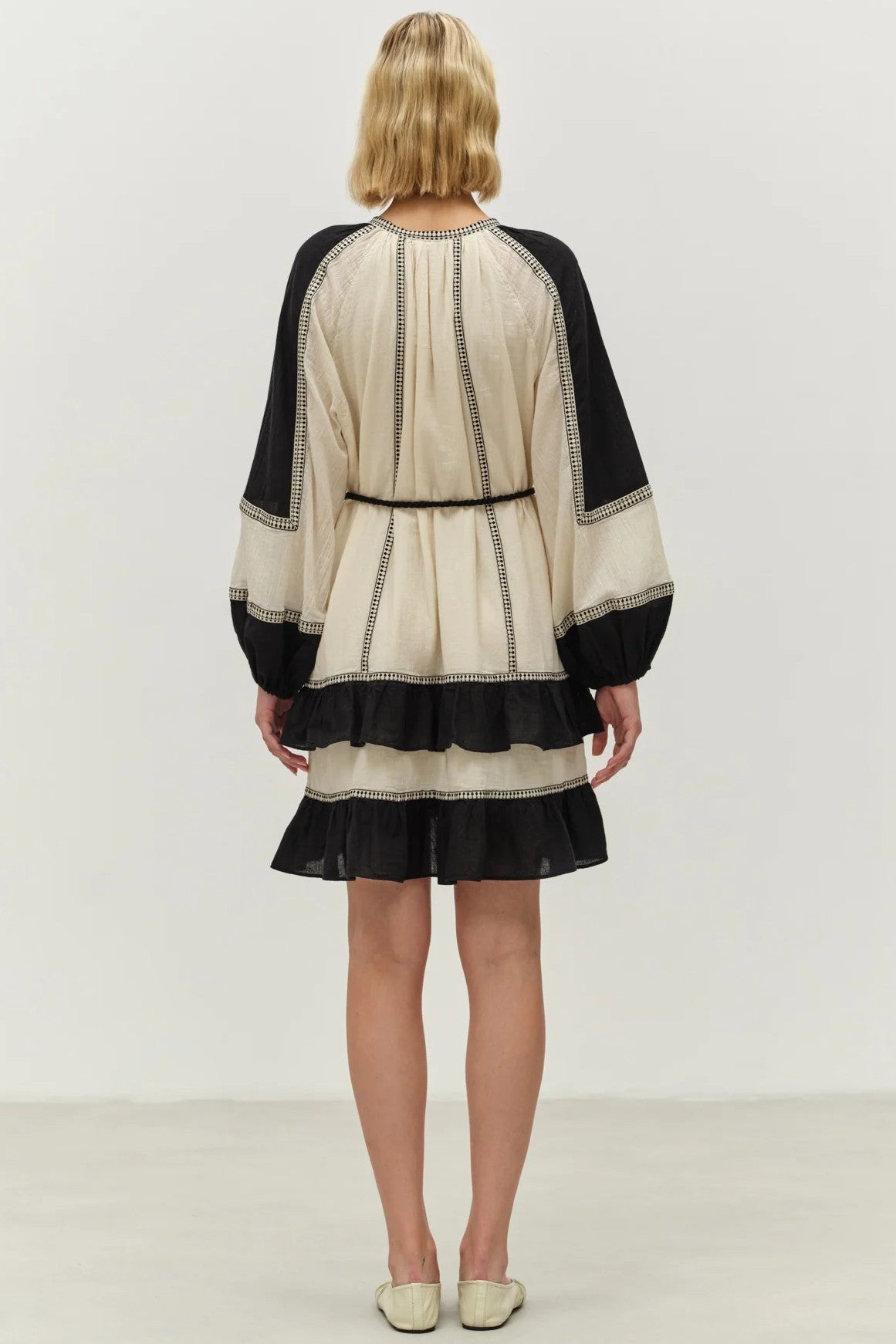 DEVOTION TWINS Emphasis Short Dress - Black/Off White - Magpie Style