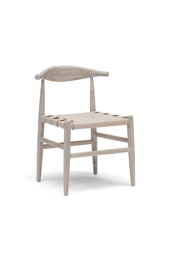 Ecru Laurent Leather Chair - Magpie Style