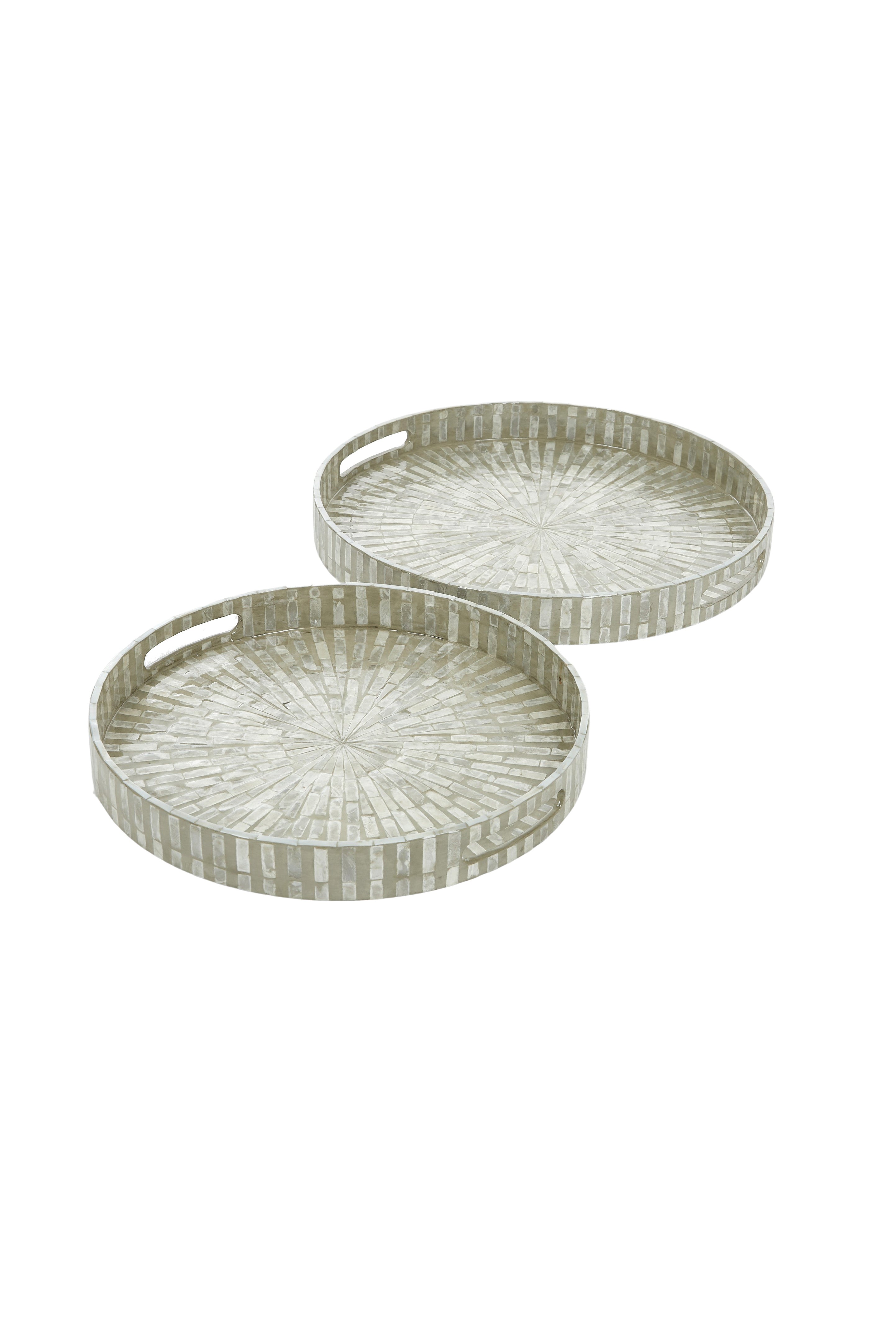 Inez Capiz Shell Inlay Round Tray - Med - Magpie Style