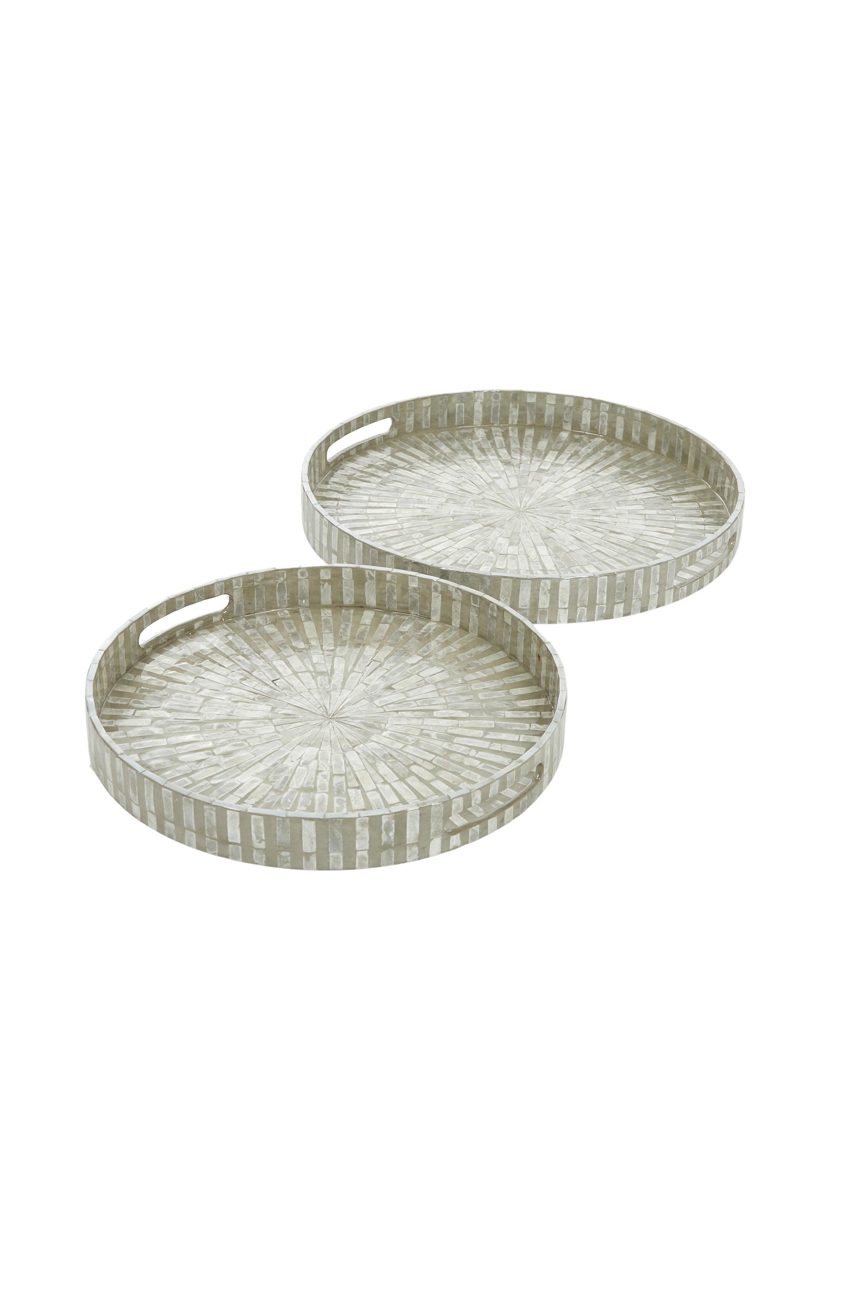 Inez Capiz Shell Inlay Round Tray - Lge - Magpie Style