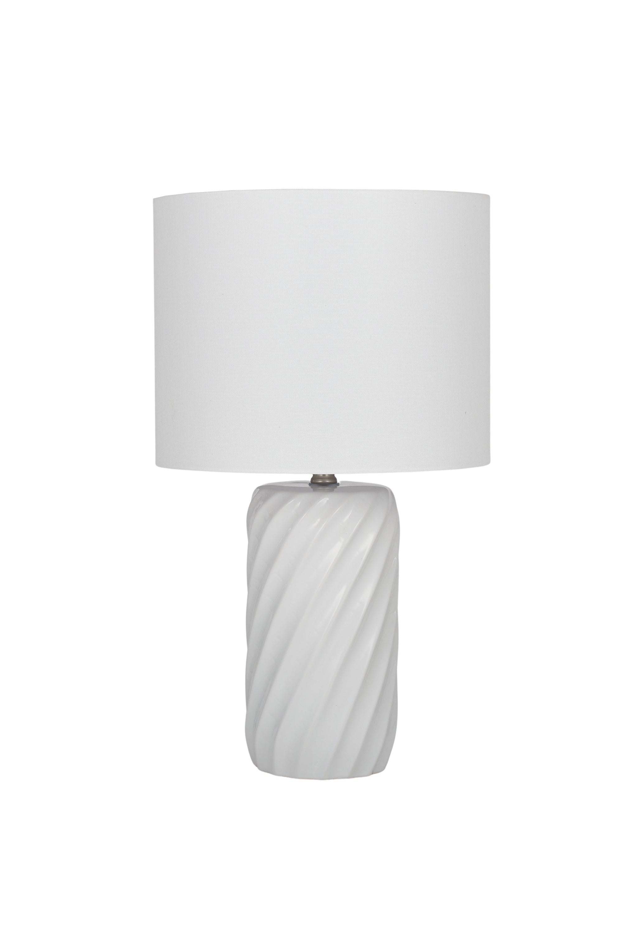 Drift Ceramic Table Lamp w Fabric Shade - Magpie Style