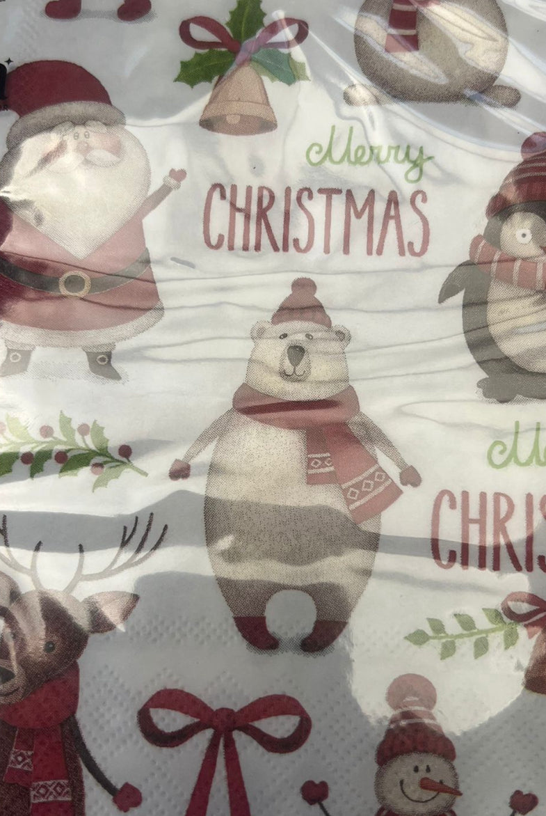 Christmas Crew Napkins - White/Red - Magpie Style