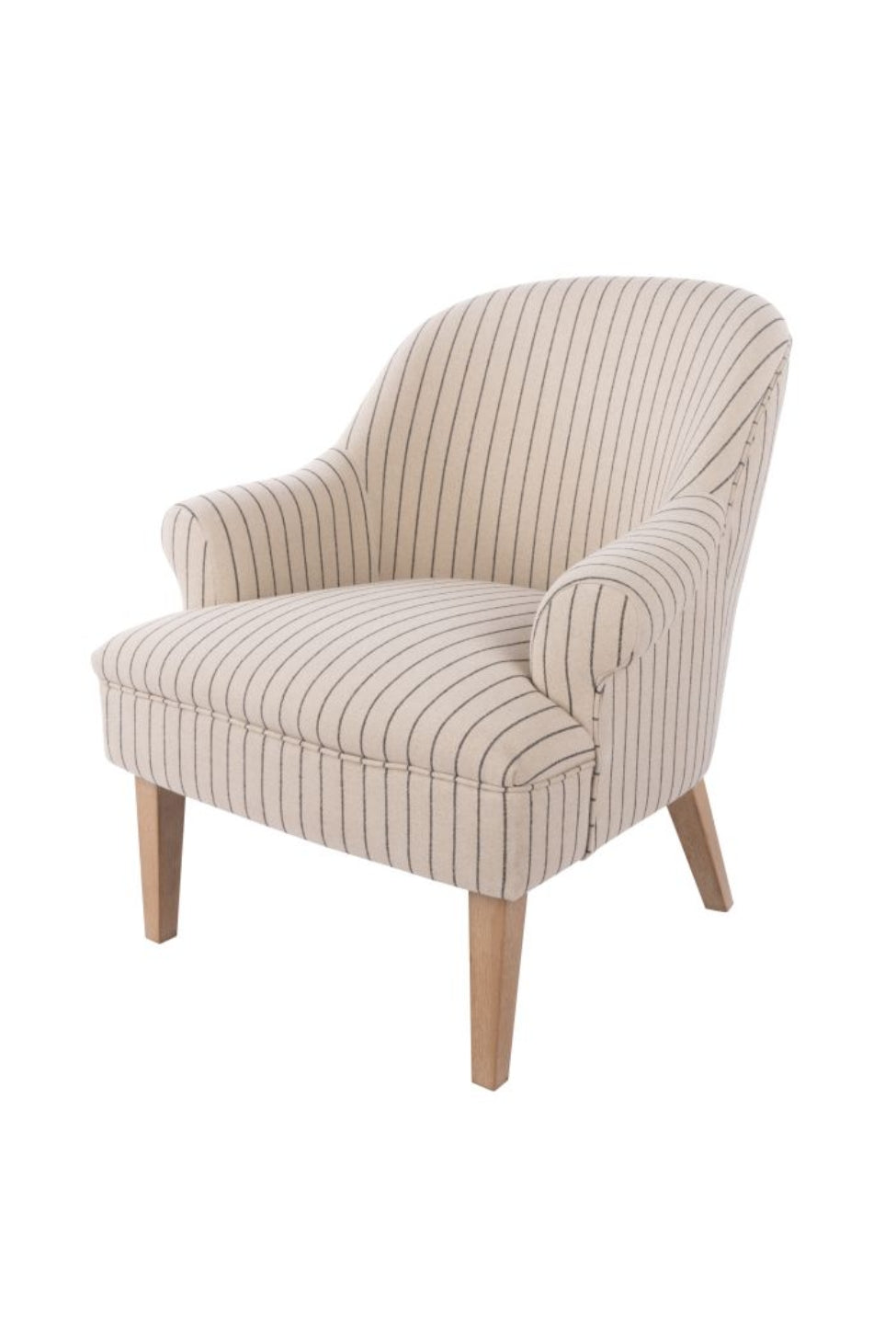 Striped Upholstered Armchair - Magpie Style