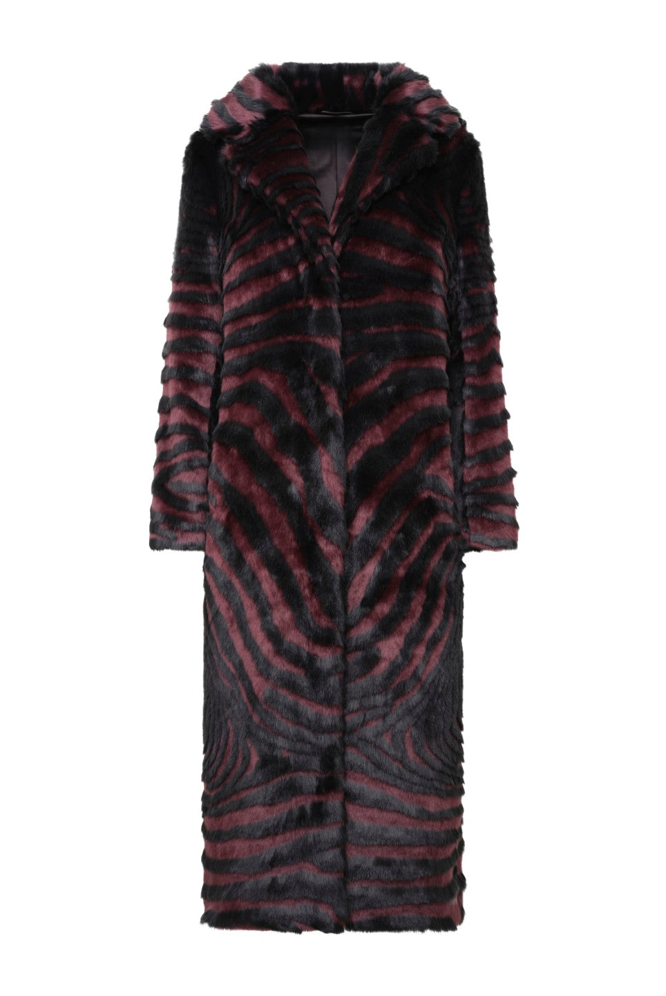 UNREAL FUR Gonzo Coat - Striped Burgundy - Magpie Style