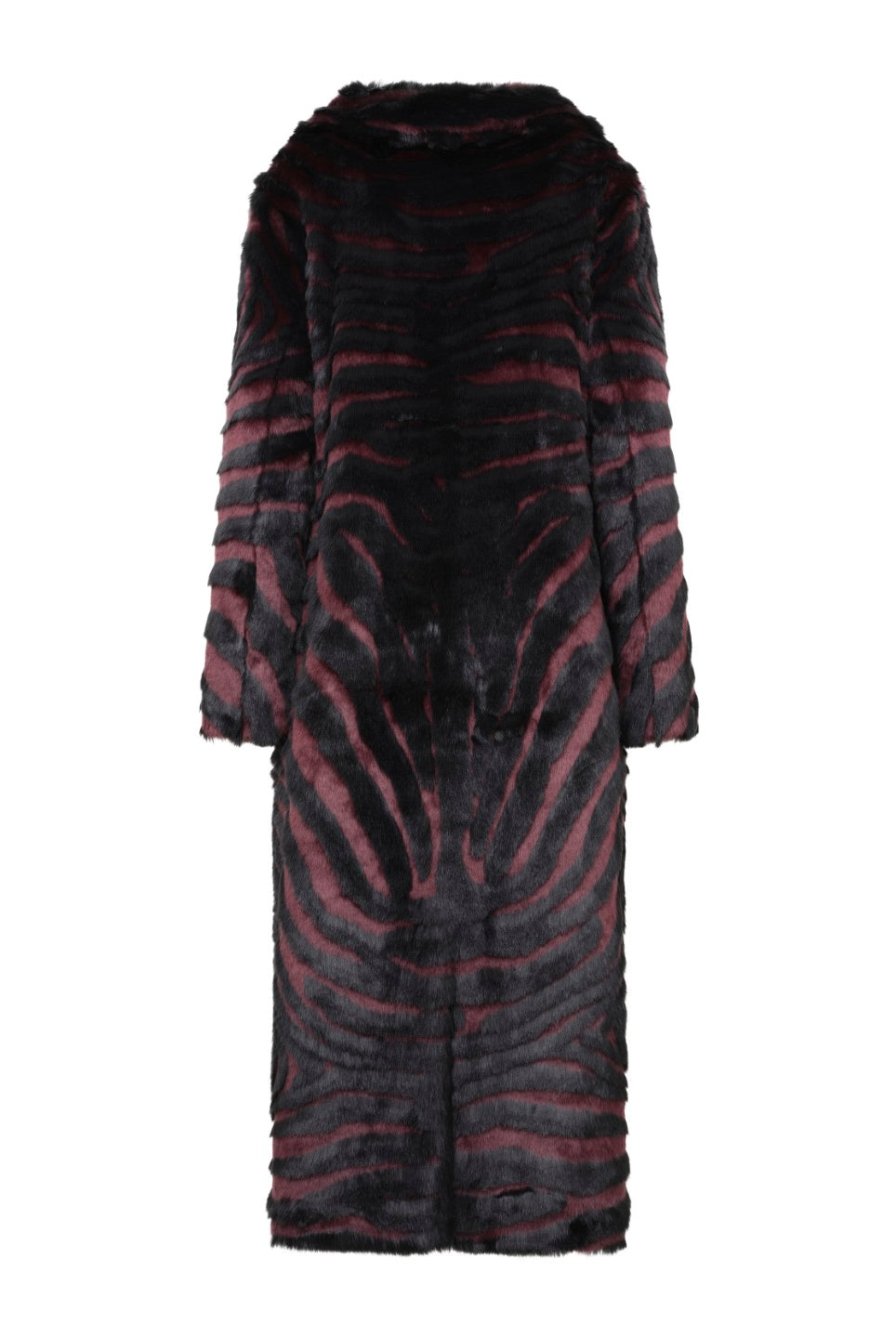 UNREAL FUR Gonzo Coat - Striped Burgundy - Magpie Style