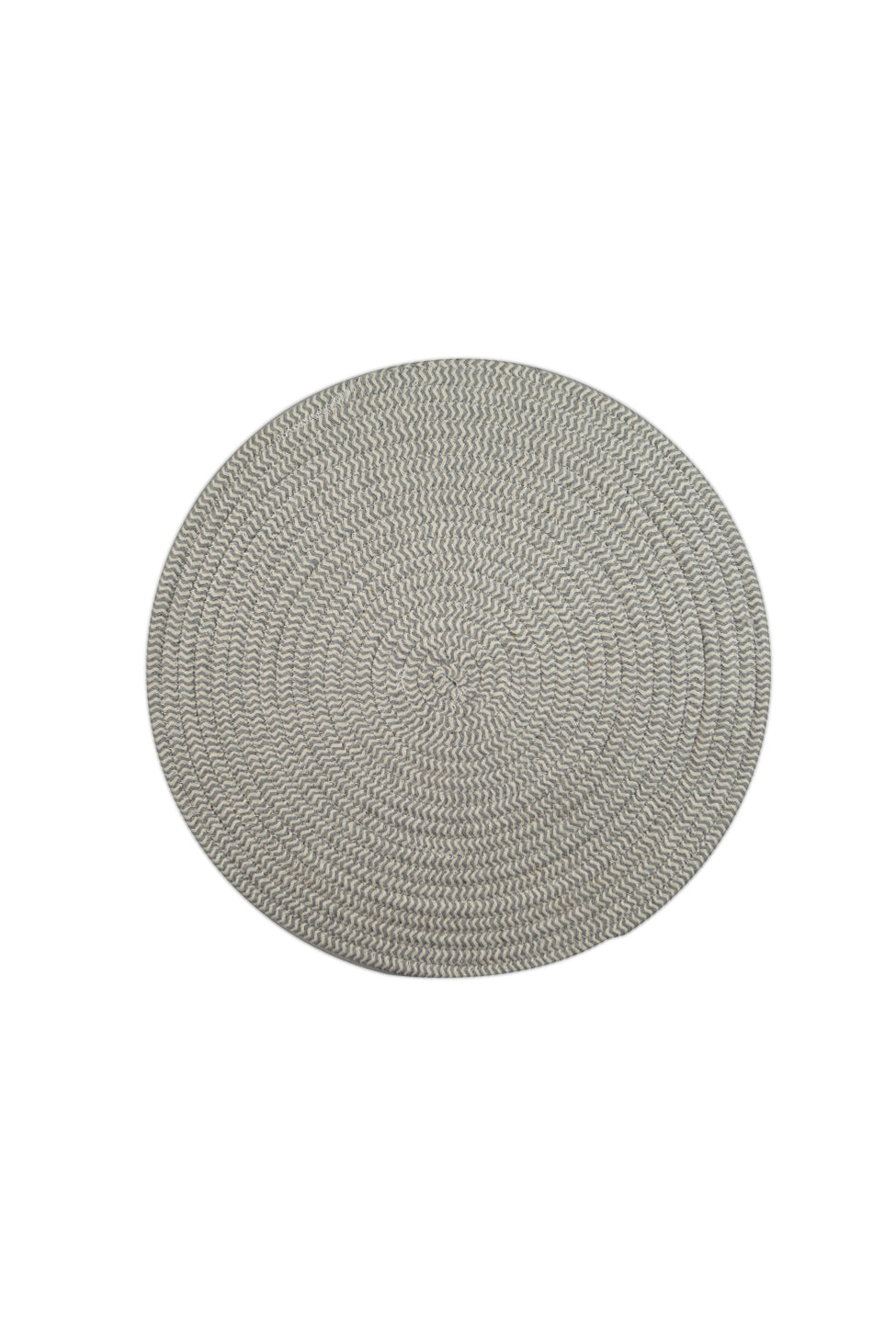 Spiral Round Cotton Placemat 38cm Grey/White - Magpie Style
