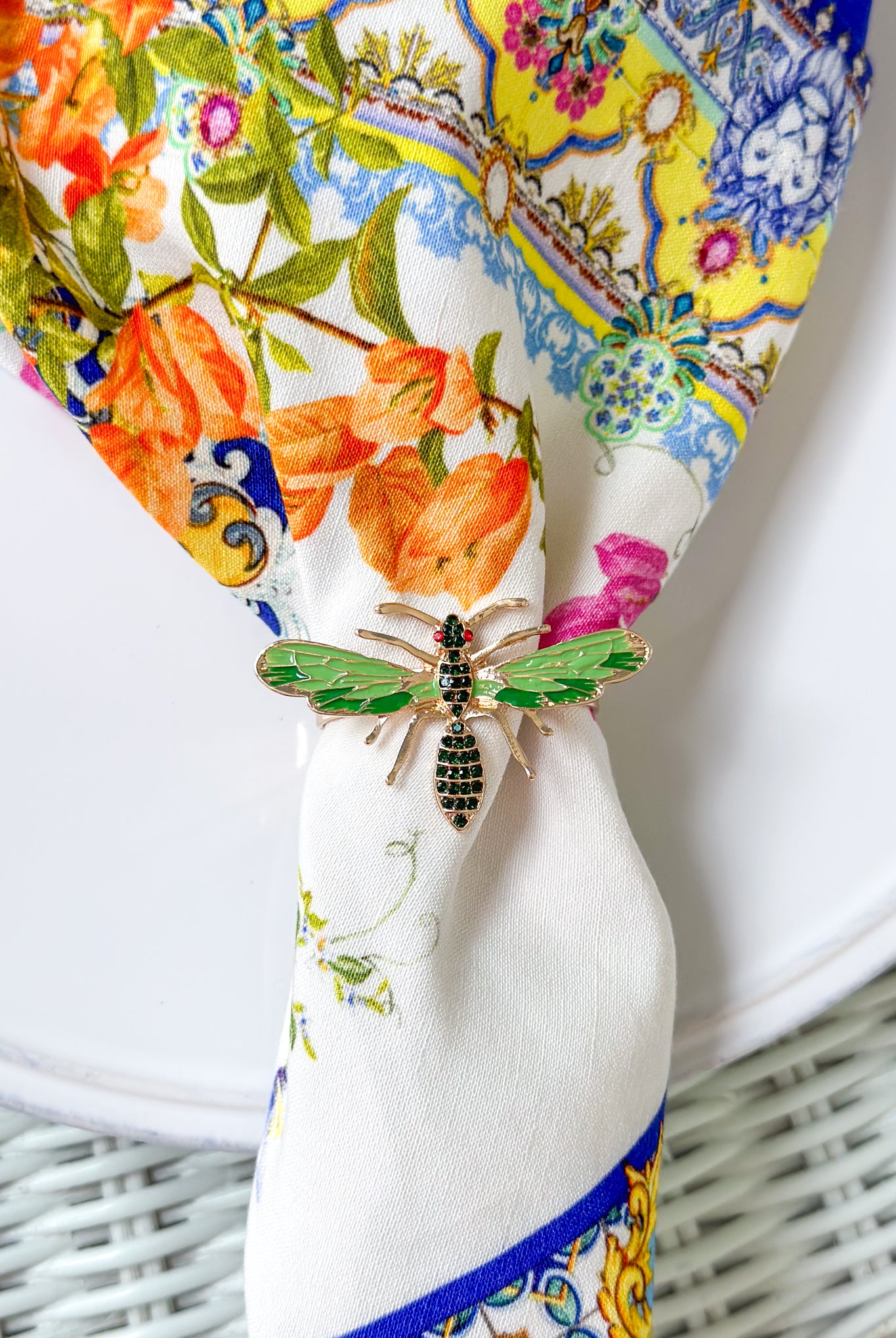 MAGPIE HOME Green Dragonfly Napkin Rings - Magpie Style