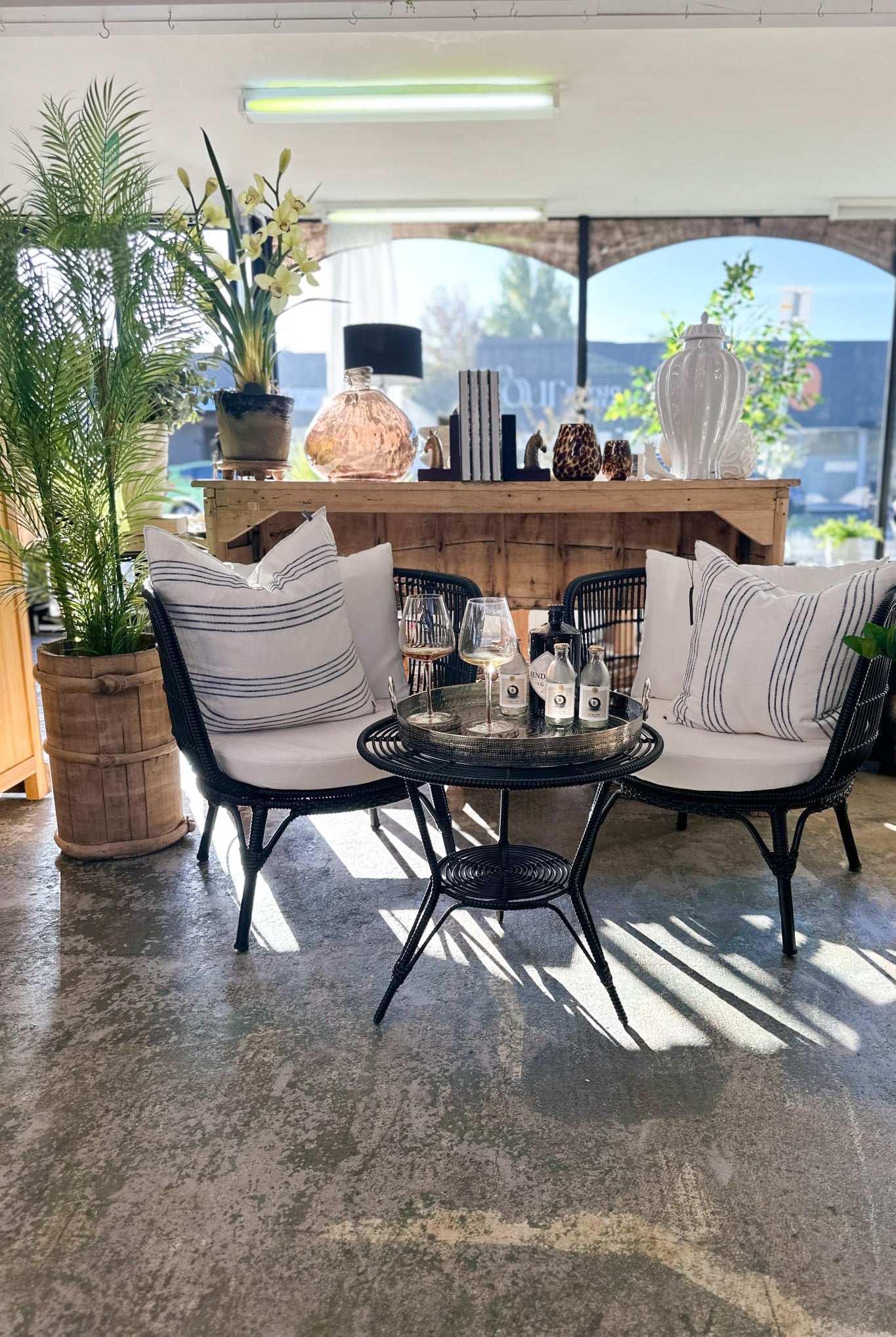 Clifton Outdoor 3 Piece Setting - Black - Magpie Style